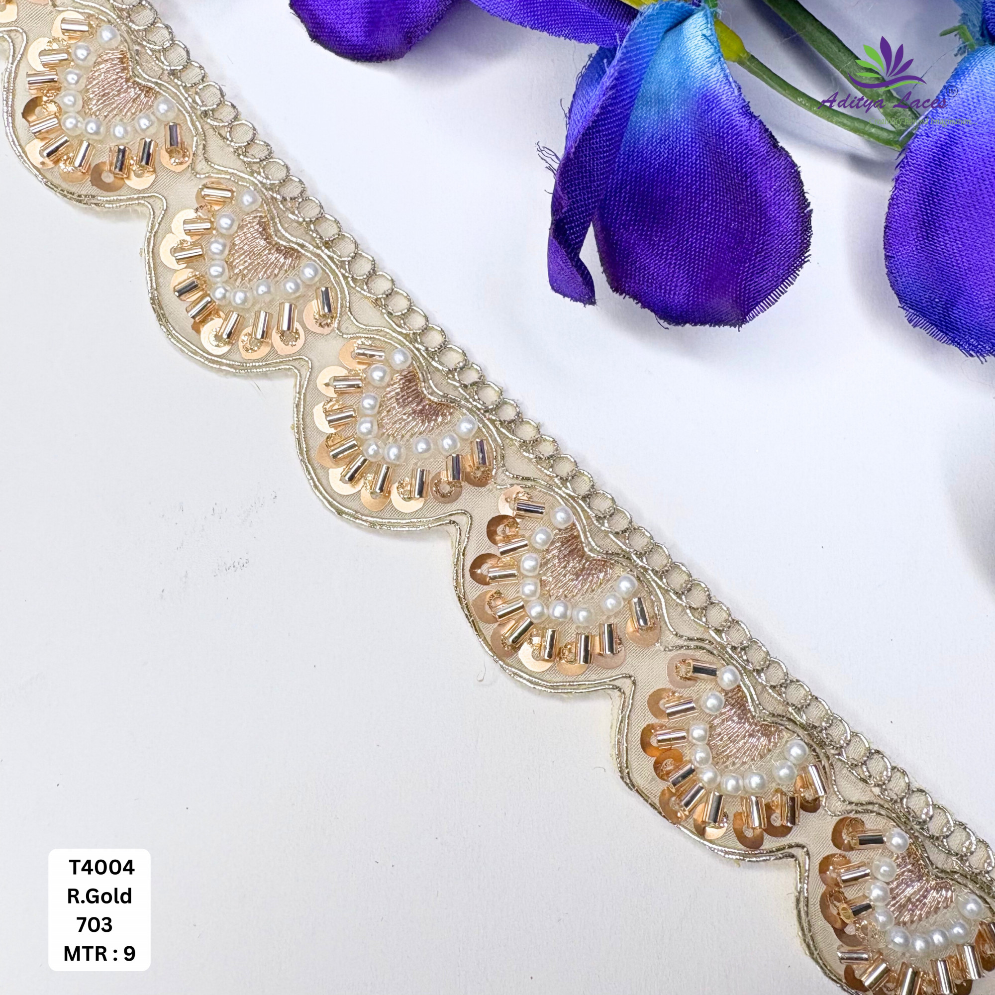 Artisan Decorative Stone Work Lace for Ethnic Dresses