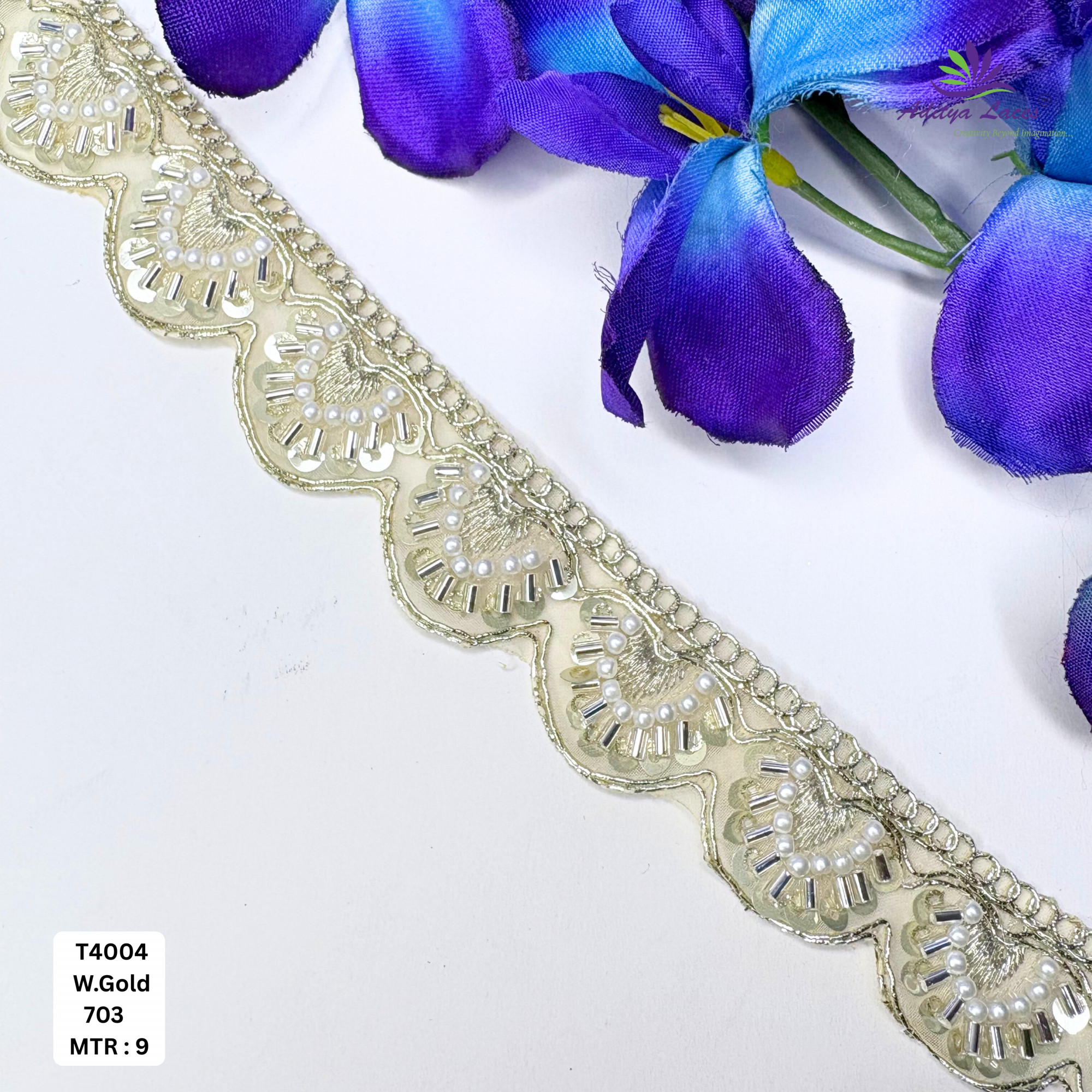 Artisan Decorative Stone Work Lace for Ethnic Dresses