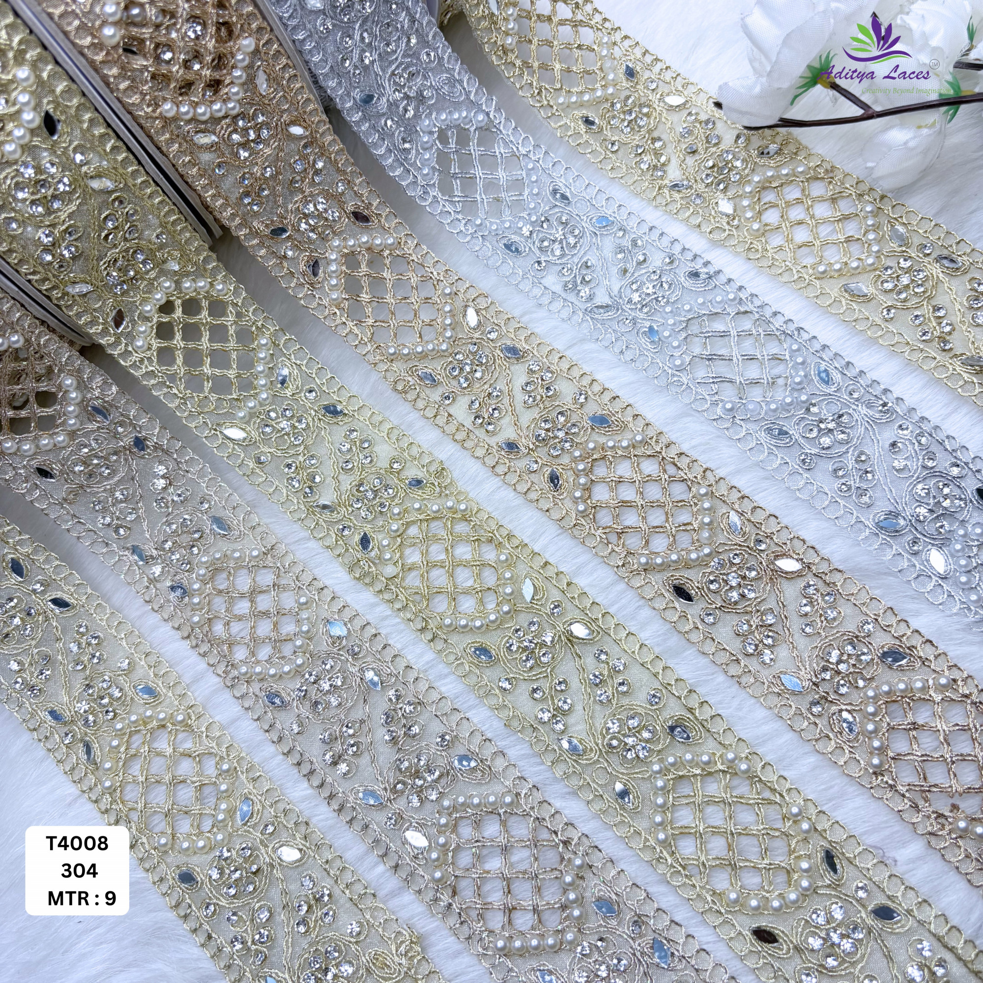 Elegant Silver Embroidery Lace Trim for Saree Garments