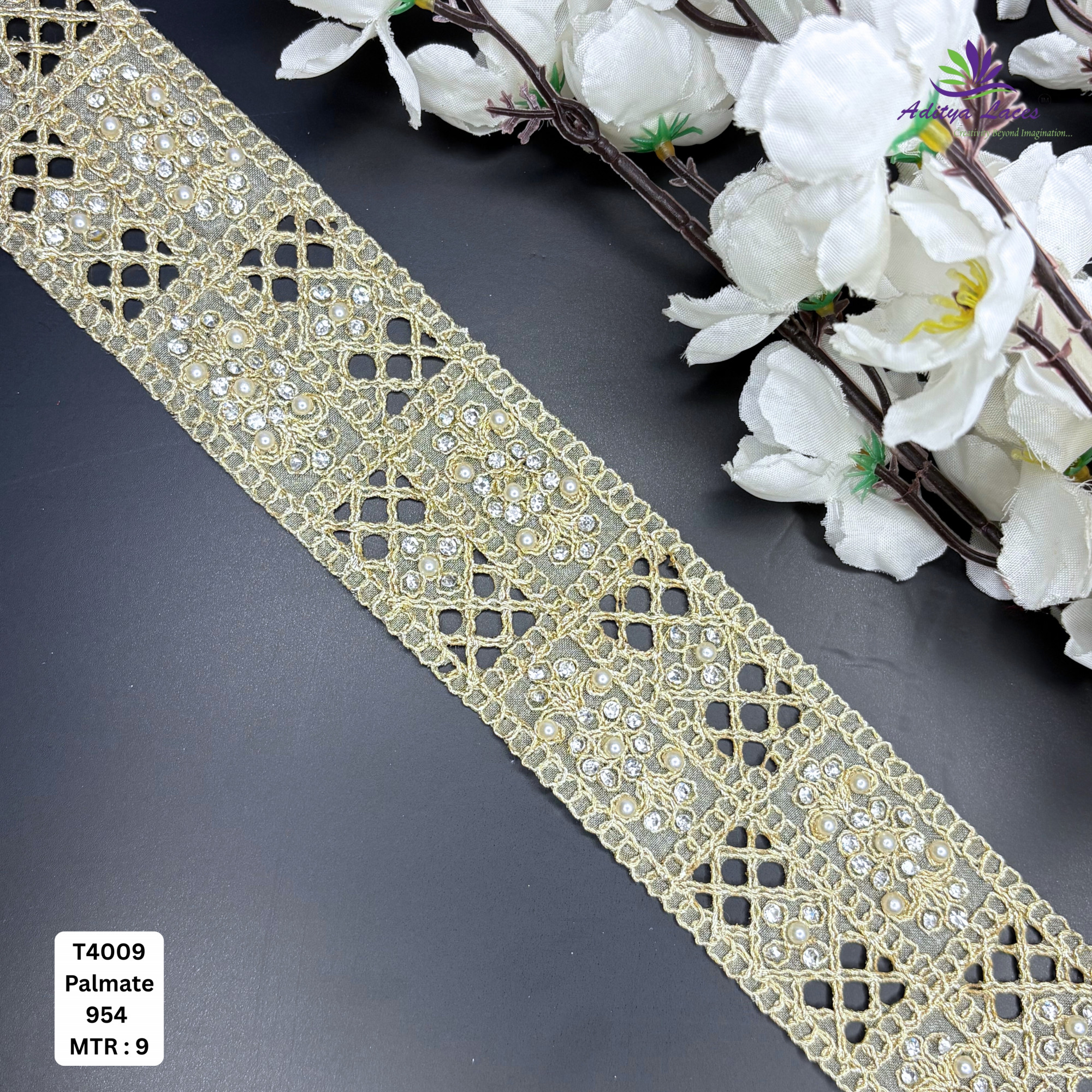 Pearl Silver Embroidery Lace Trim for Saree Garments