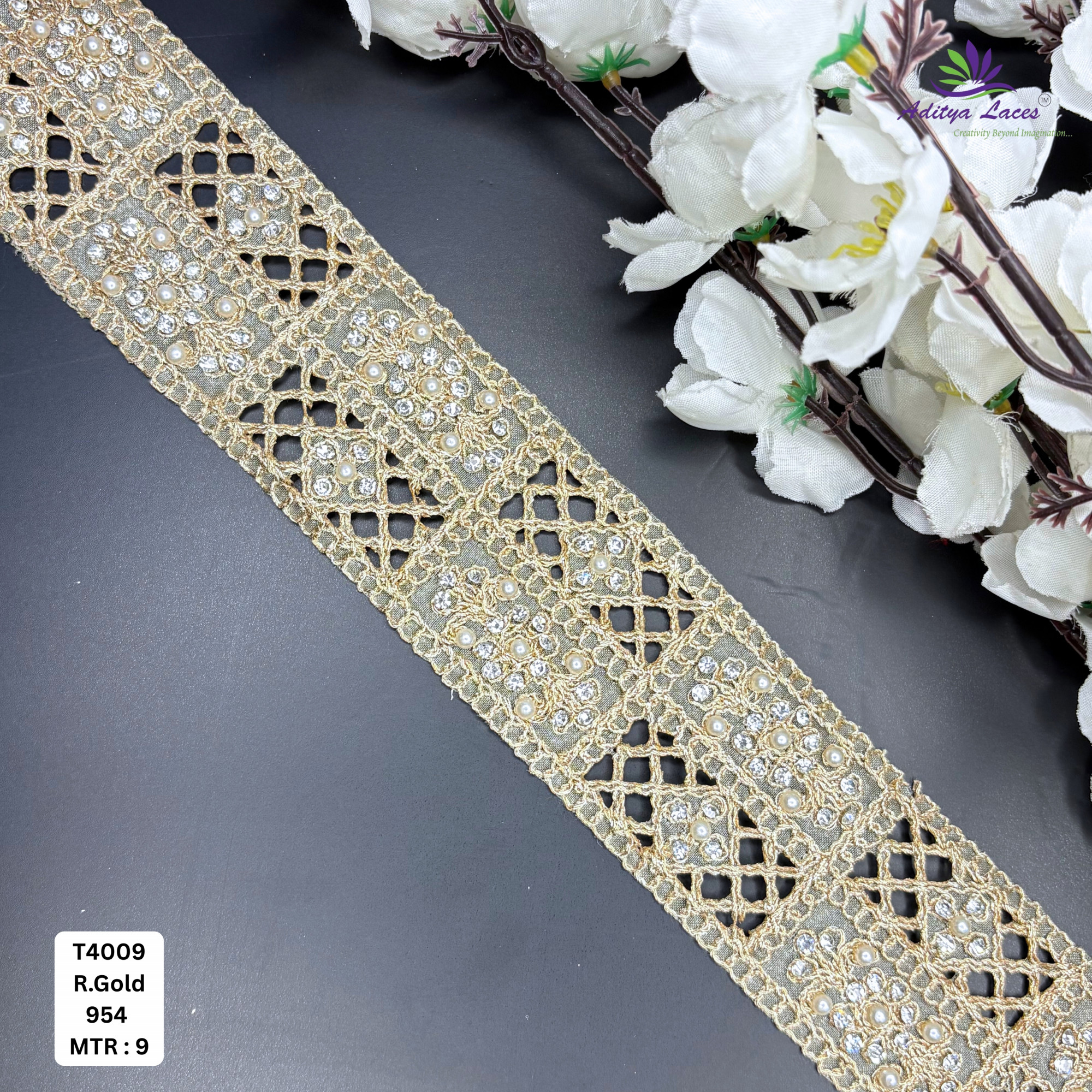 Pearl Silver Embroidery Lace Trim for Saree Garments