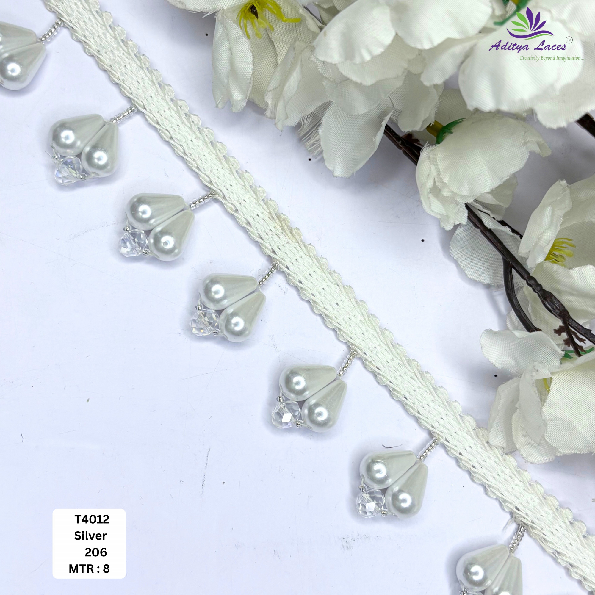 Bridal Gold Pearl Moti Lace Trim