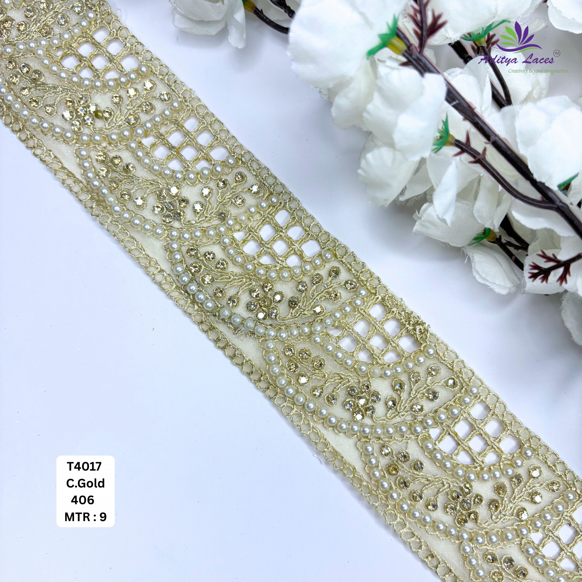 Designer Tissue Handwork Lace Border for Saree Bridal Ethnic Wear