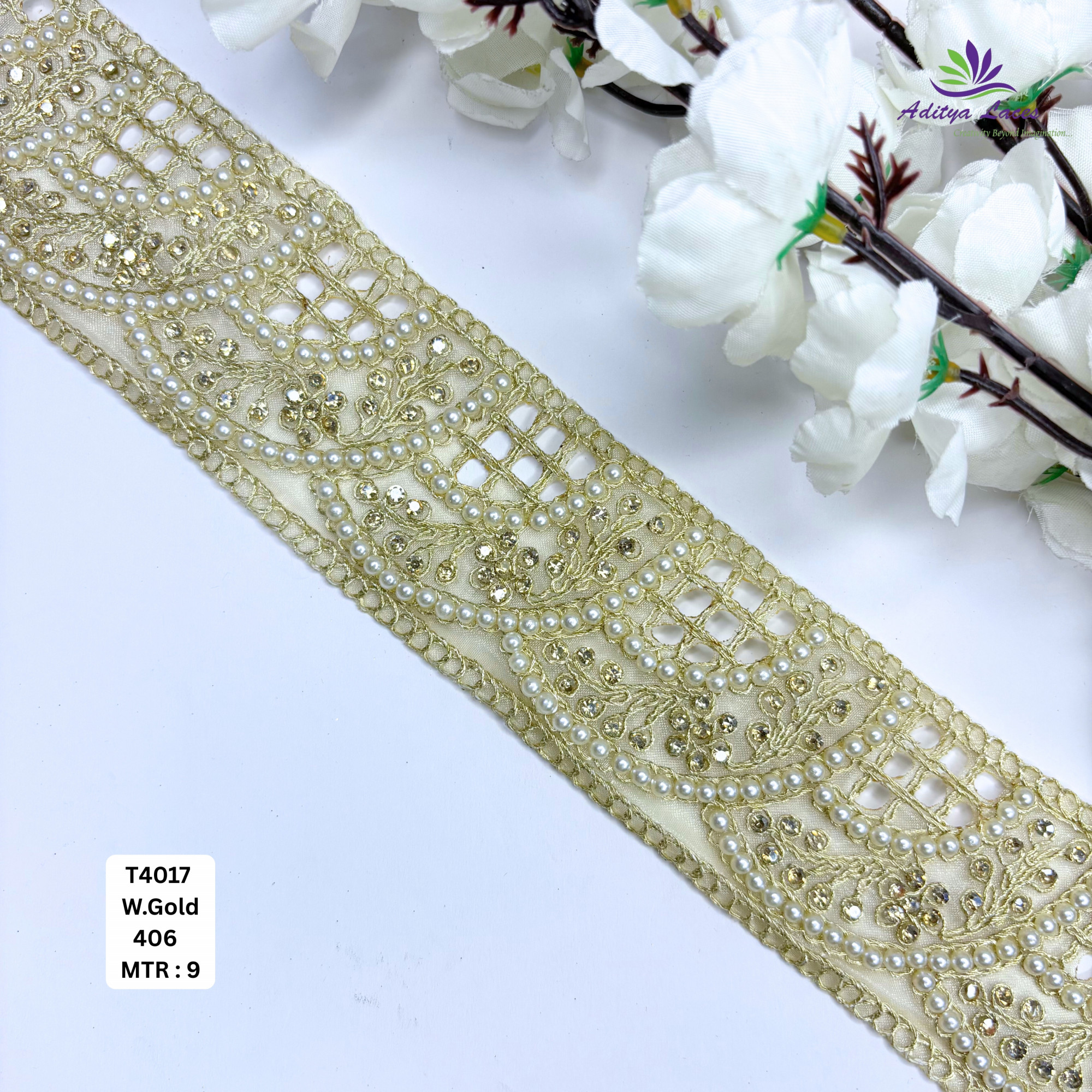 Designer Tissue Handwork Lace Border for Saree Bridal Ethnic Wear