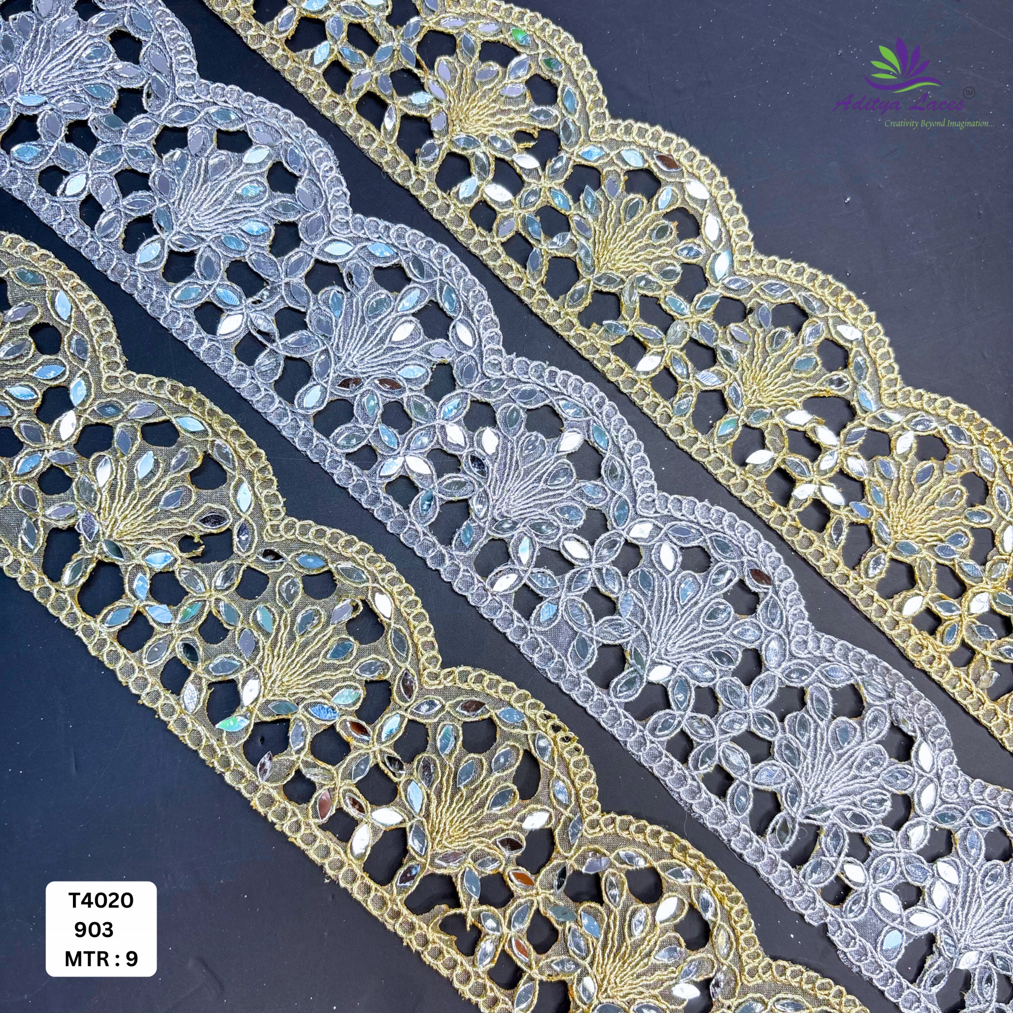 Traditional Tissue Handwork Lace Border for Saree Bridal Ethnic Wear