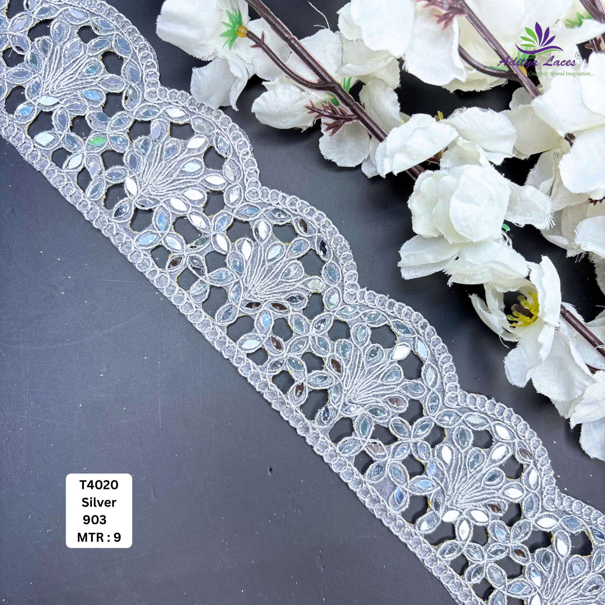 Traditional Tissue Handwork Lace Border for Saree Bridal Ethnic Wear