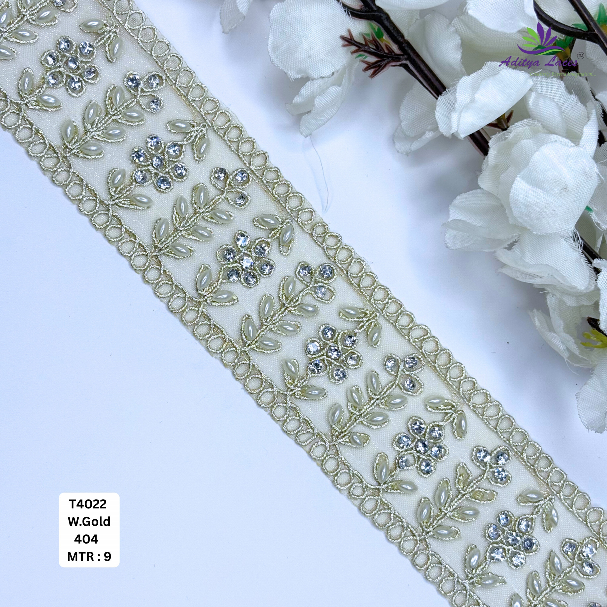 Decorative Silver Embroidery Lace Trim for Saree Garments