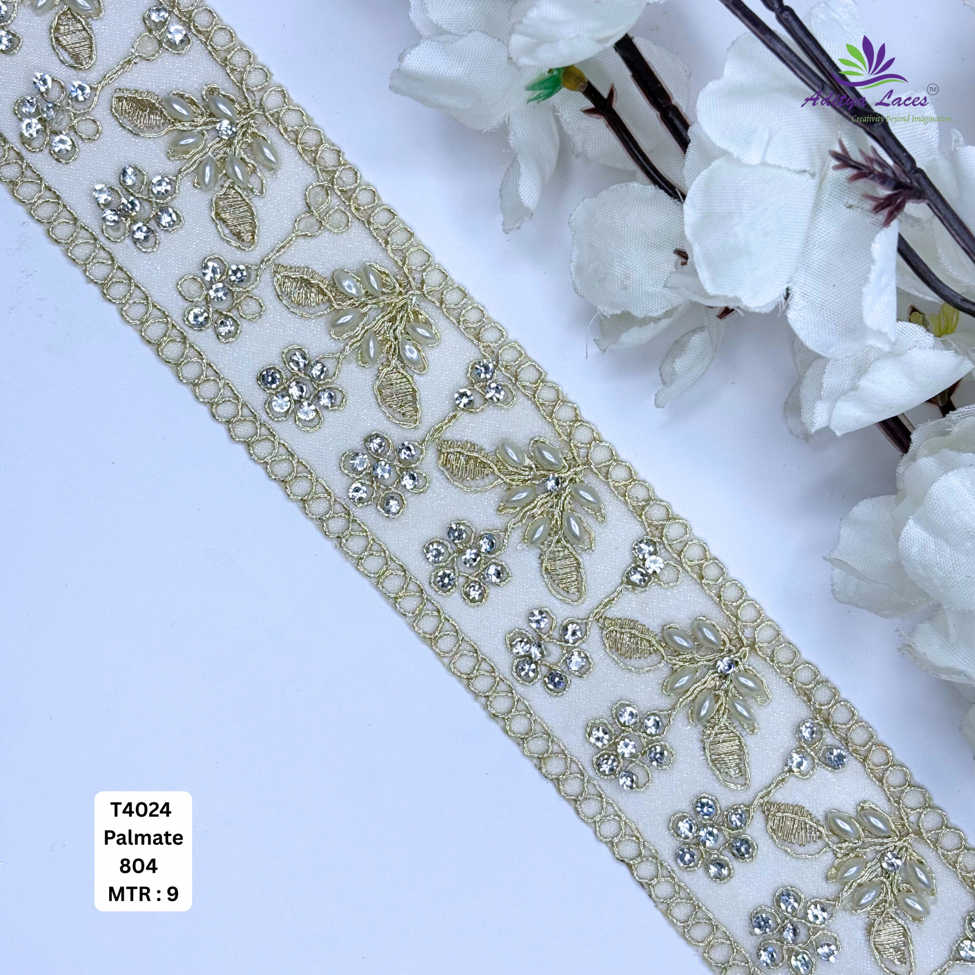 Fancy Silver Embroidery Lace Trim for Saree Garments