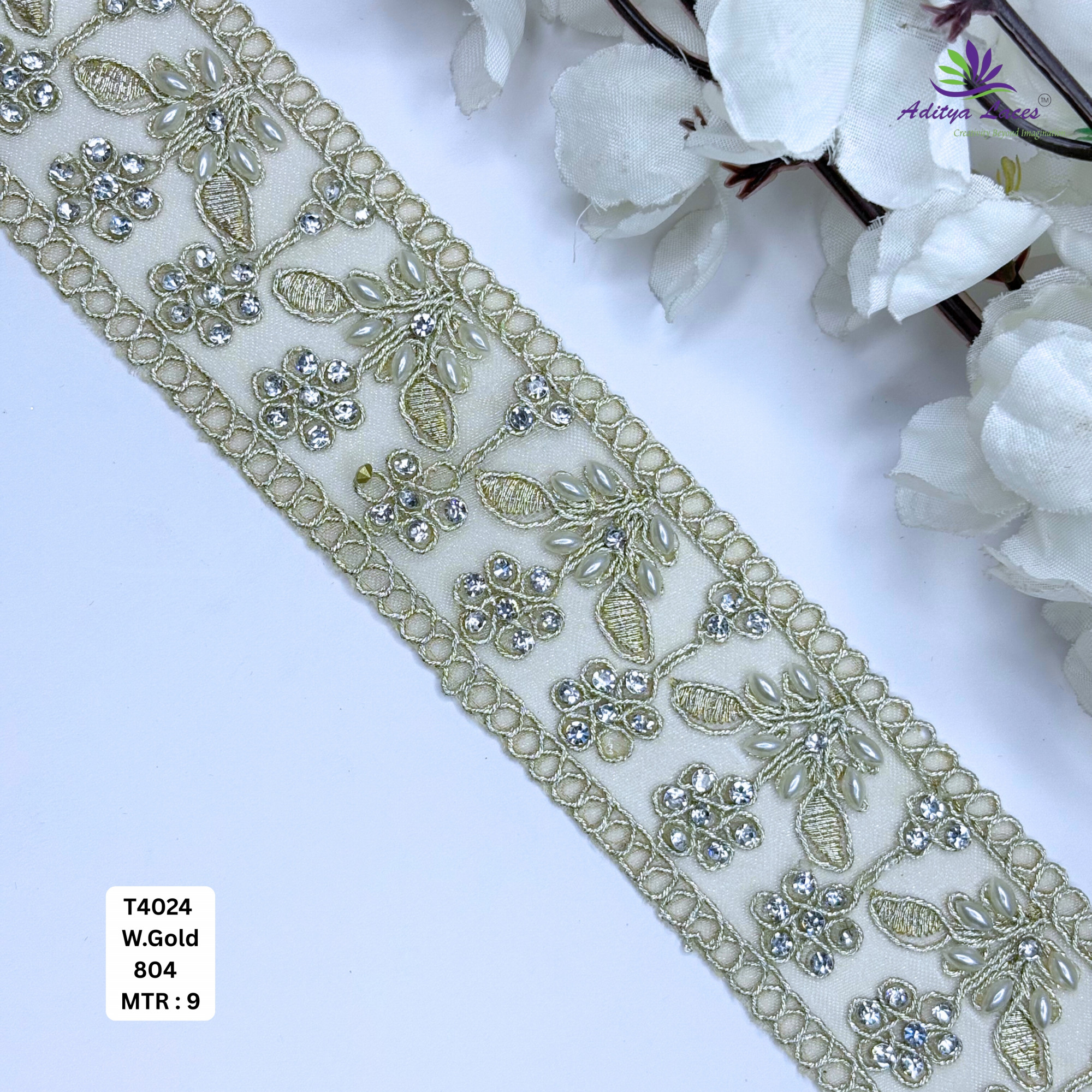 Fancy Silver Embroidery Lace Trim for Saree Garments