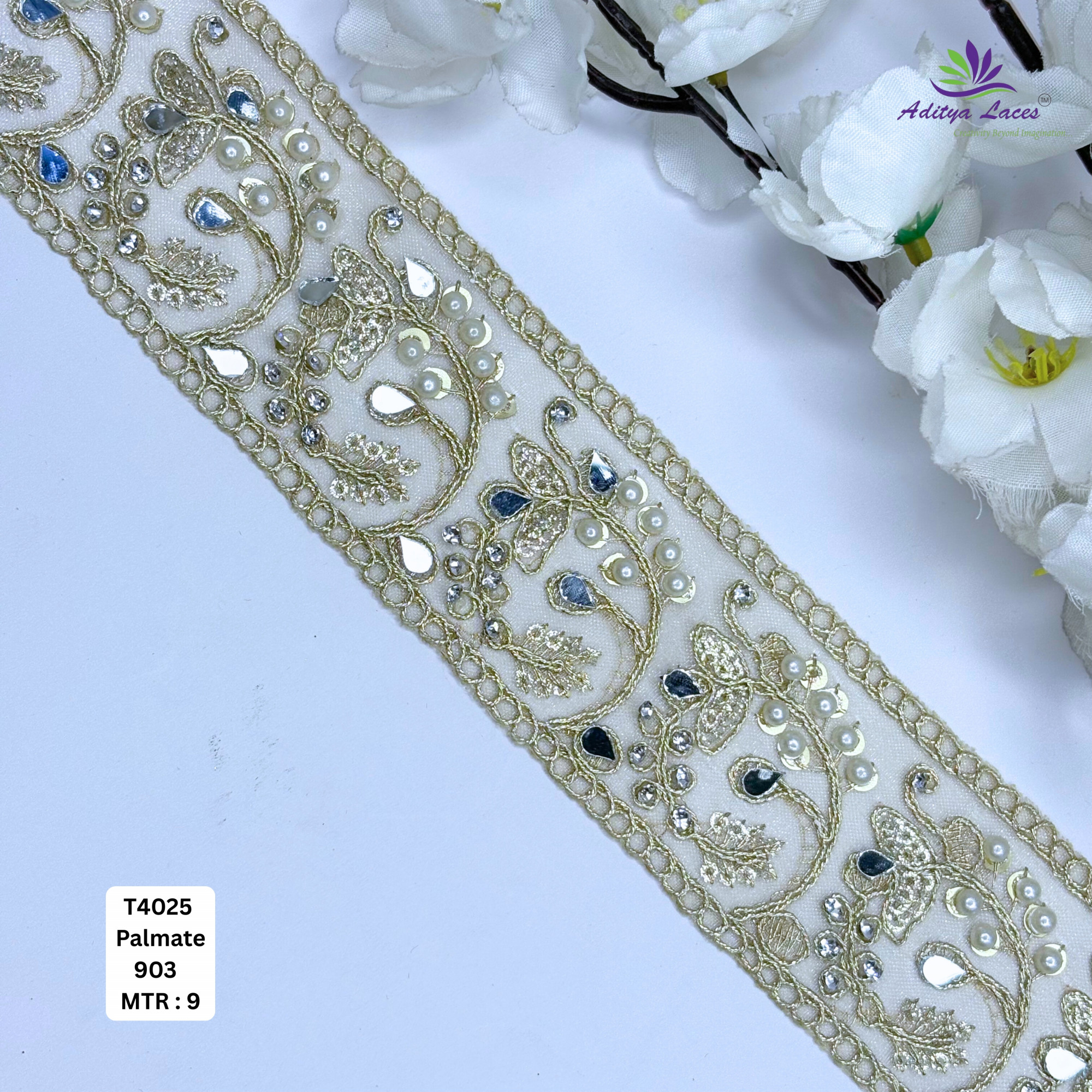 Bridal Silver Embroidery Lace Trim for Saree Garments