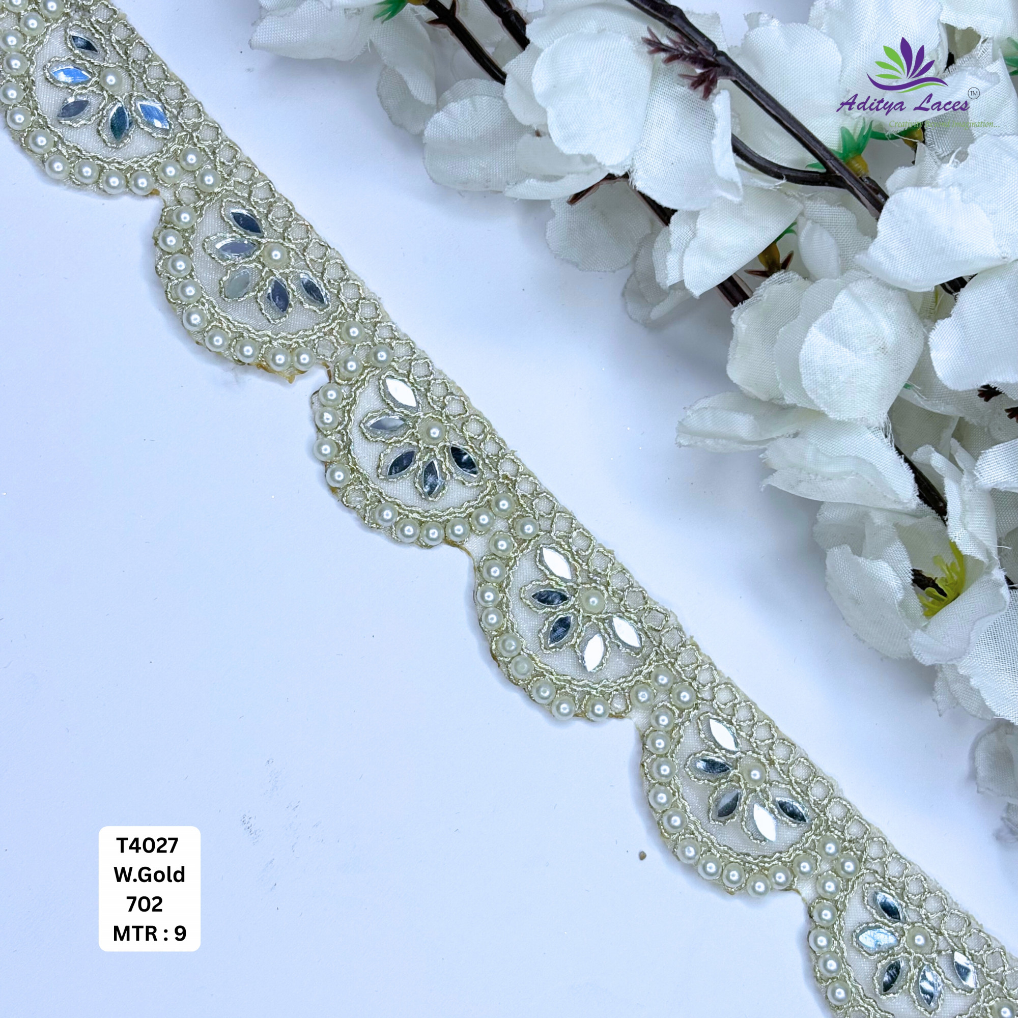 Elegant Silver Embroidery Lace Trim for Saree Garments