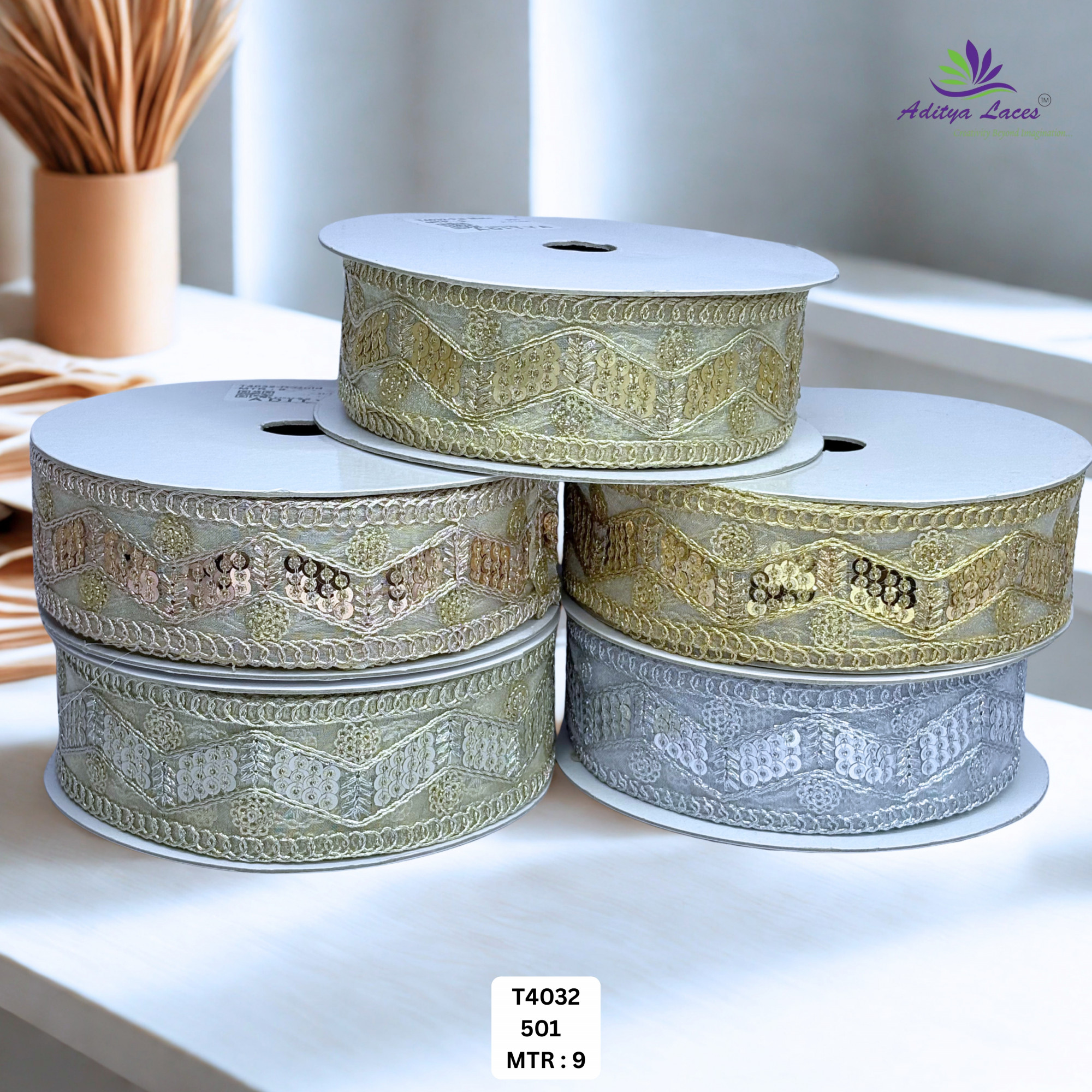 Pearl Silver Embroidery Lace Trim for Saree Garments