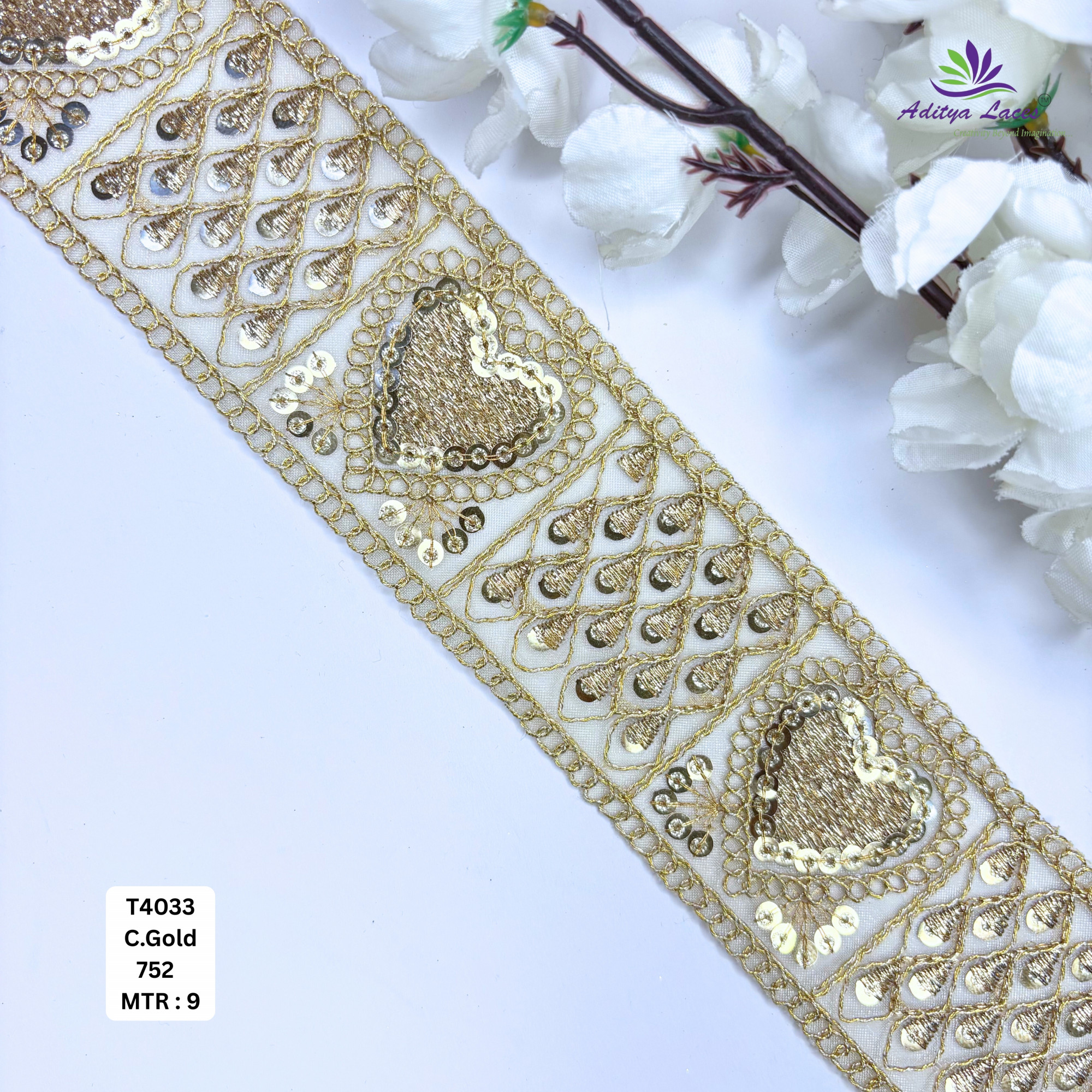 Decorative Silver Embroidery Lace Trim for Saree Garments