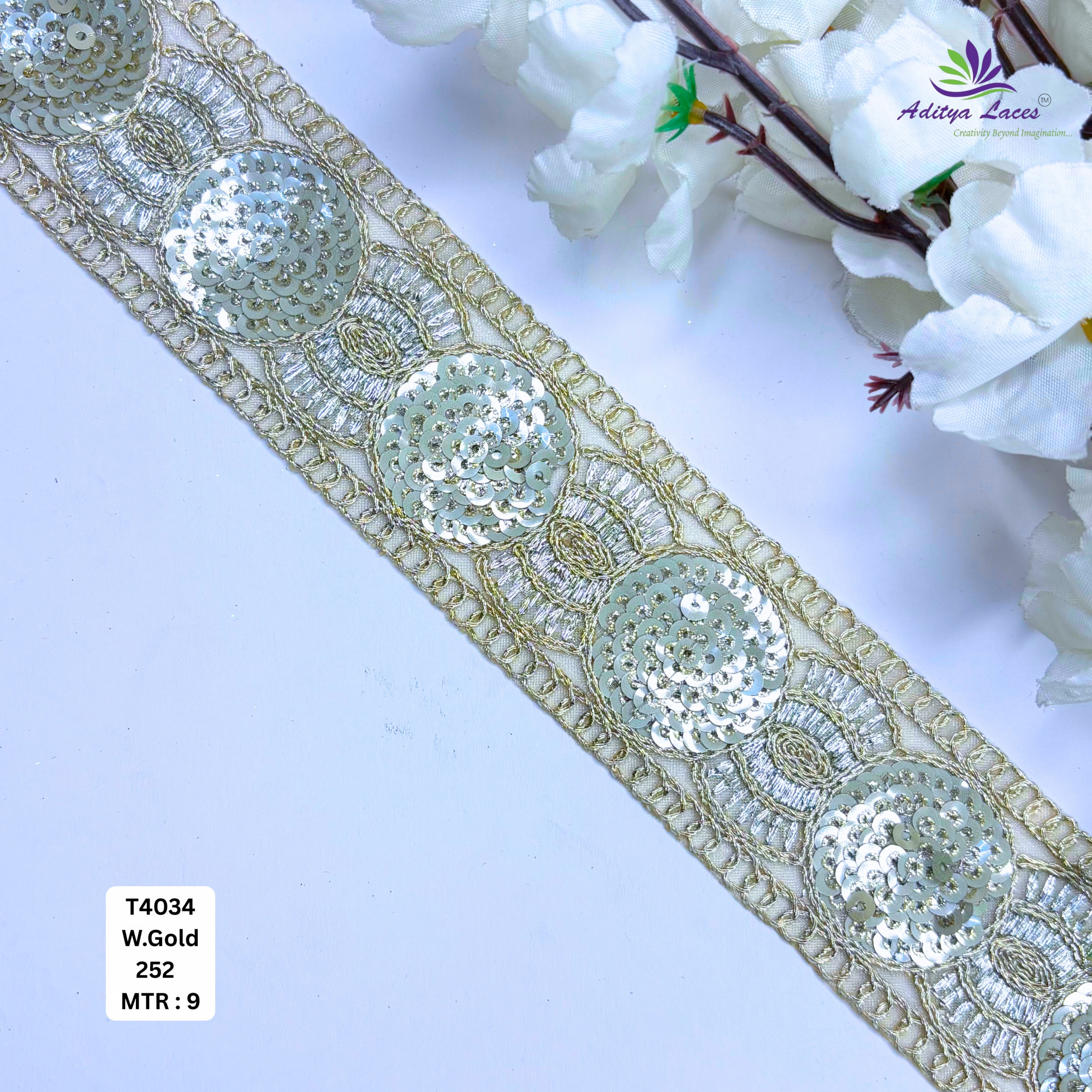 Fancy Silver Embroidery Lace Trim for Saree Garments