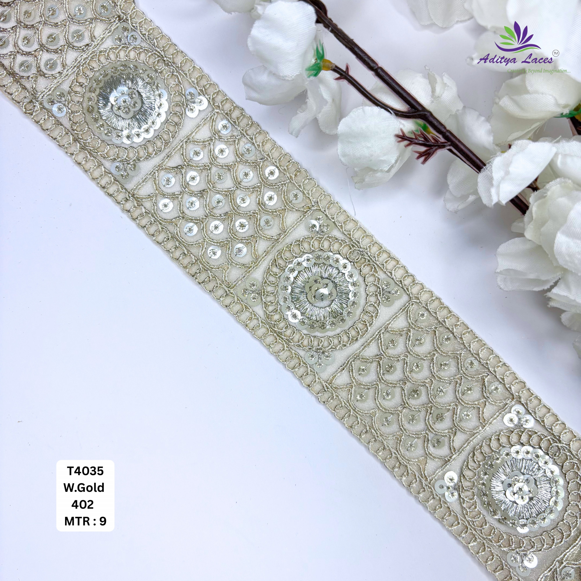 Bridal Silver Embroidery Lace Trim for Saree Garments