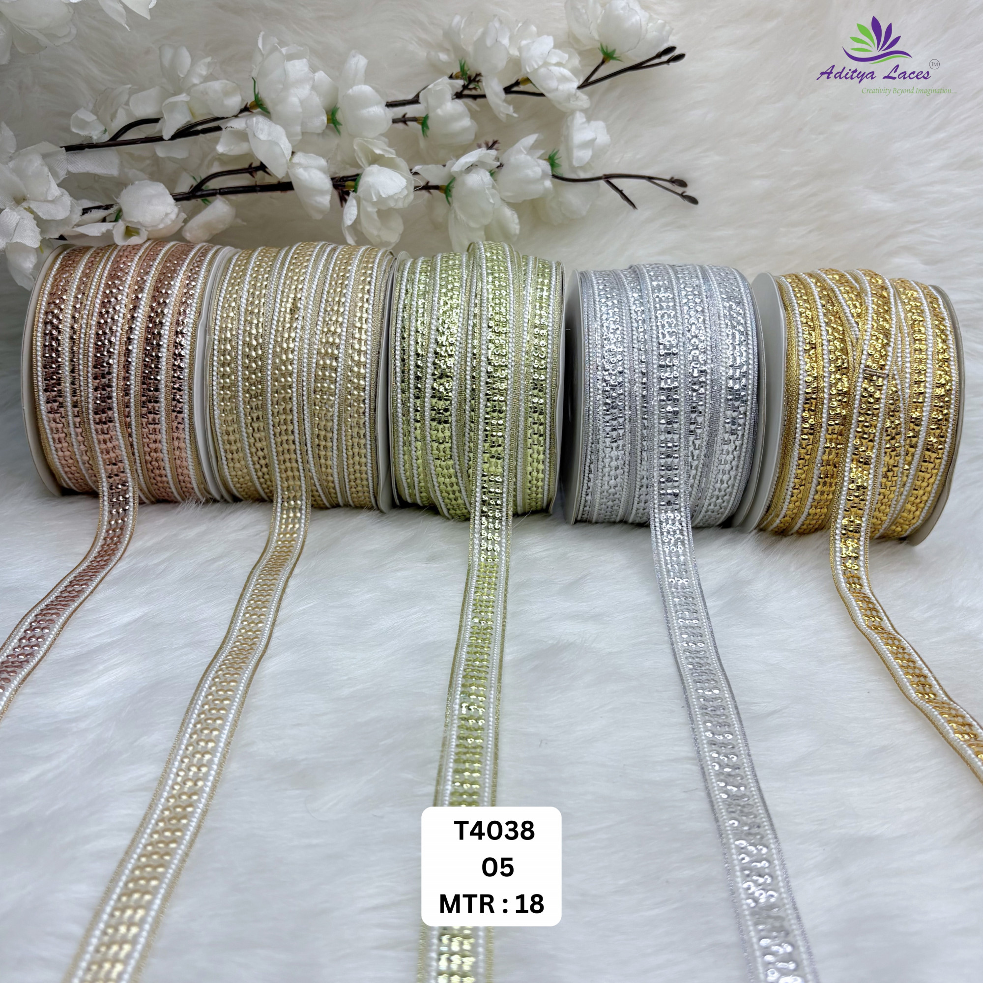 Designer Silver Embroidery Lace Trim for Saree Garments