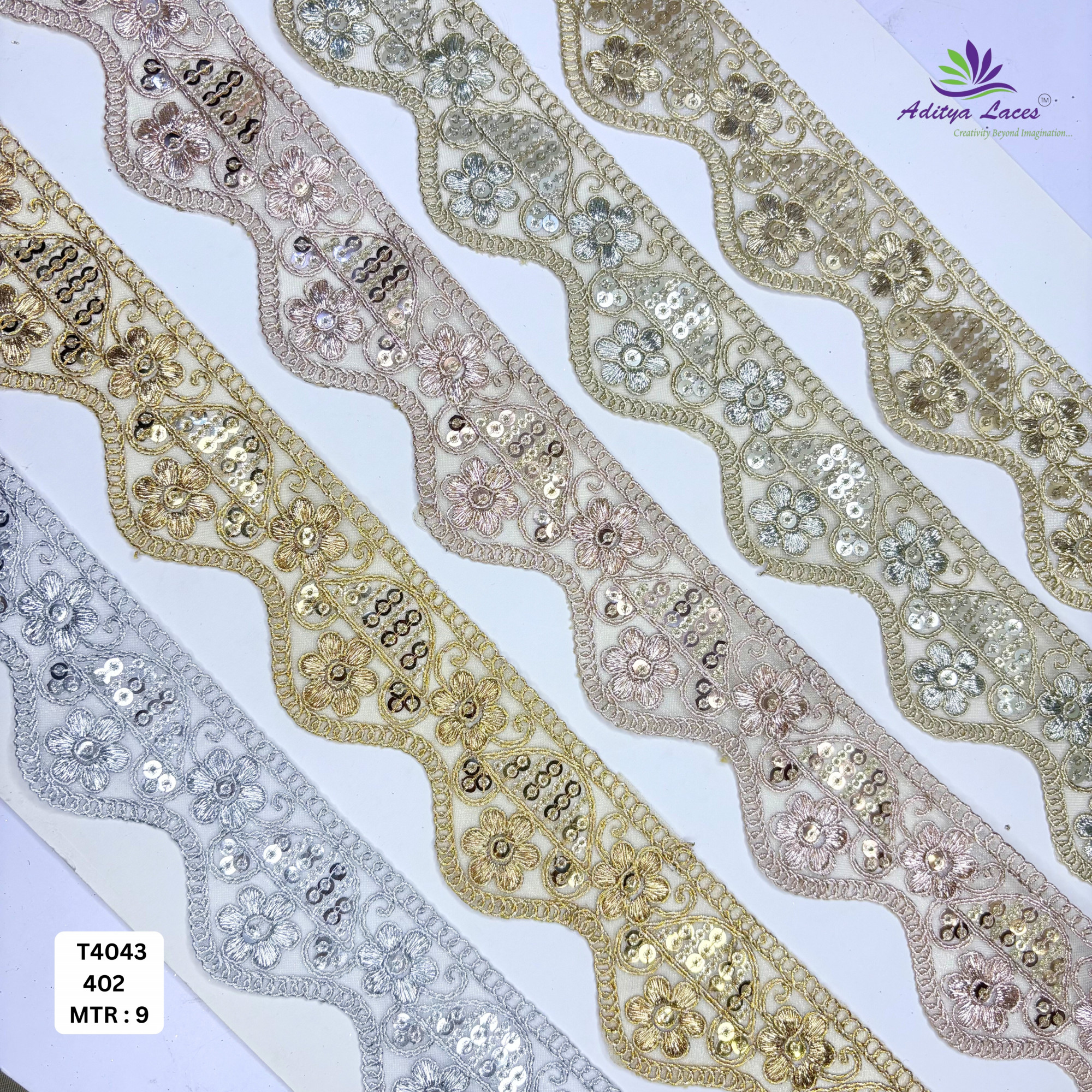Pearl Silver Embroidery Lace Trim for Saree Garments