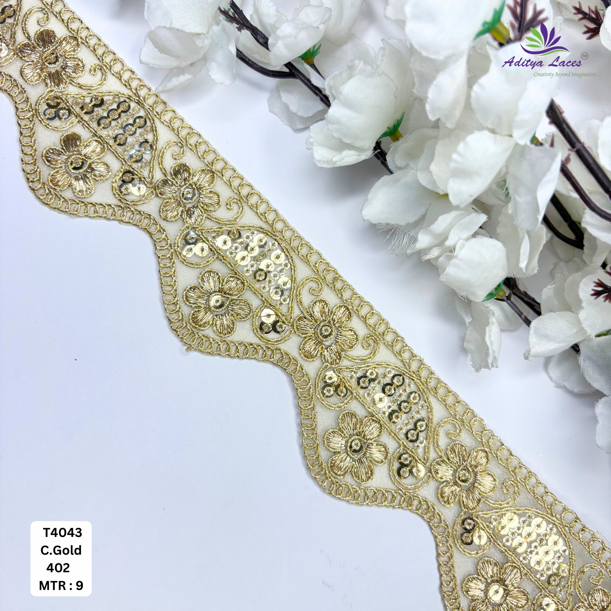 Pearl Silver Embroidery Lace Trim for Saree Garments