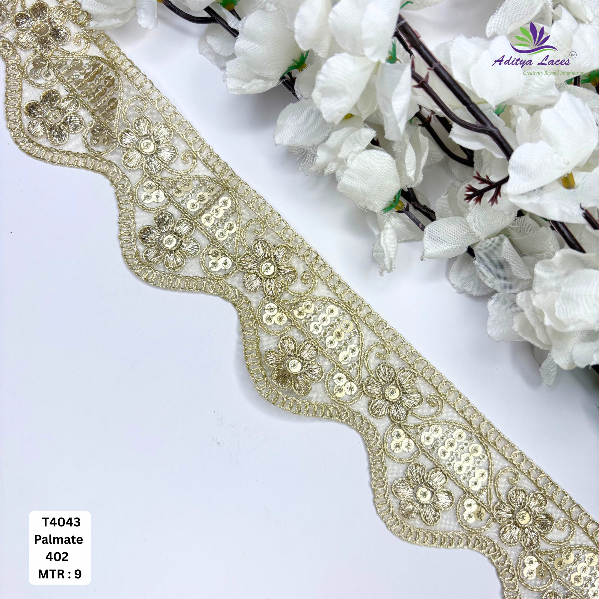 Pearl Silver Embroidery Lace Trim for Saree Garments