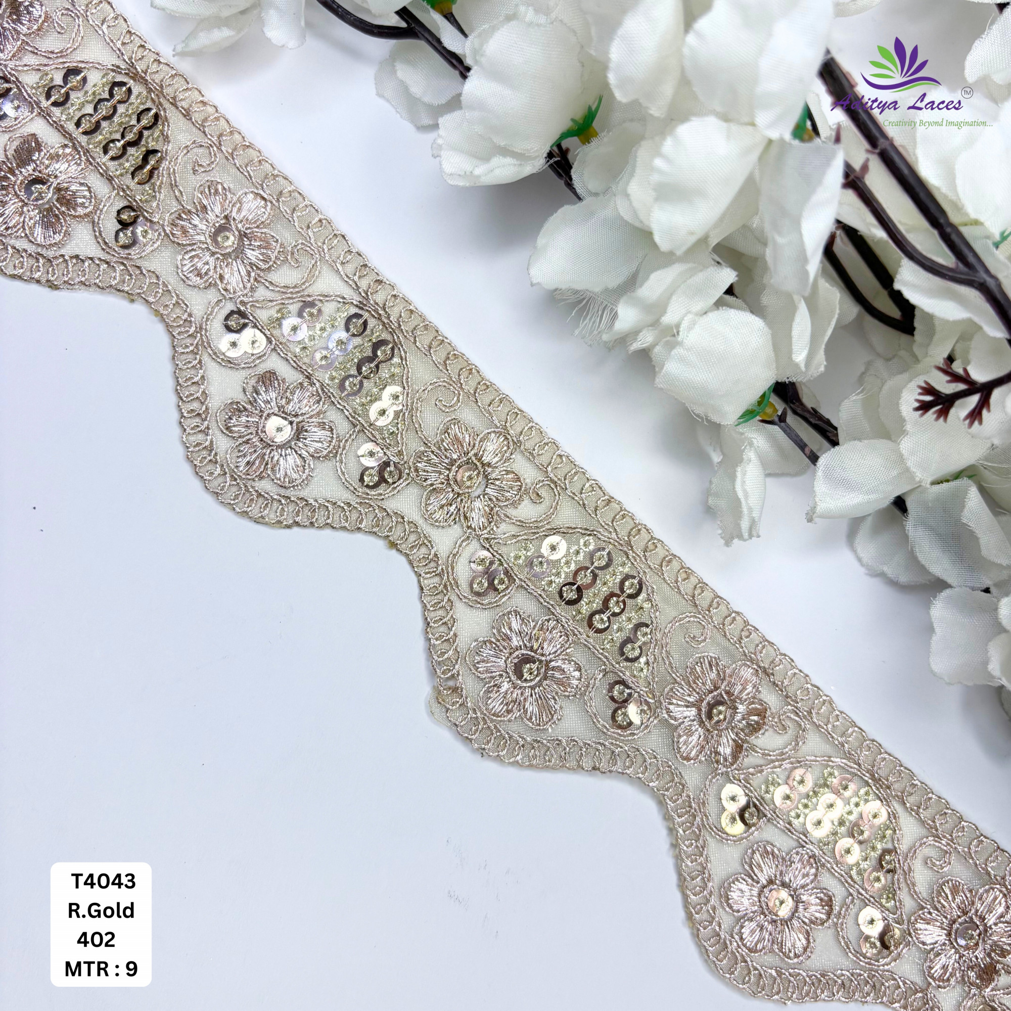 Pearl Silver Embroidery Lace Trim for Saree Garments