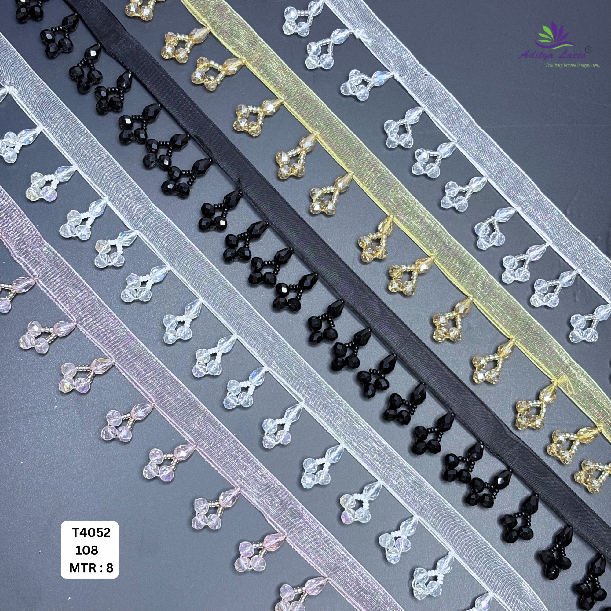 Luxury Gold Pearl Moti Lace Trim