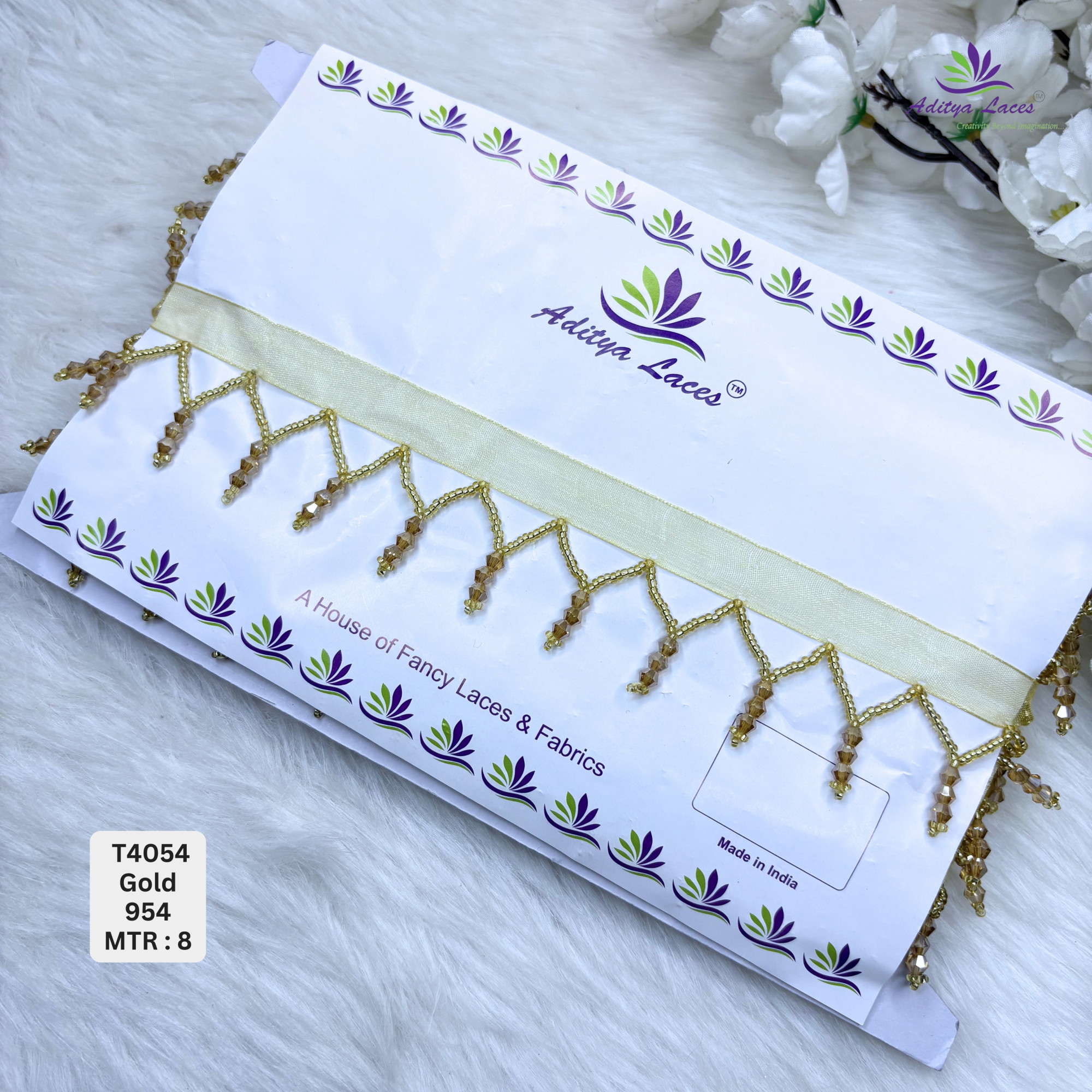 Decorative Gold Pearl Moti Lace Trim