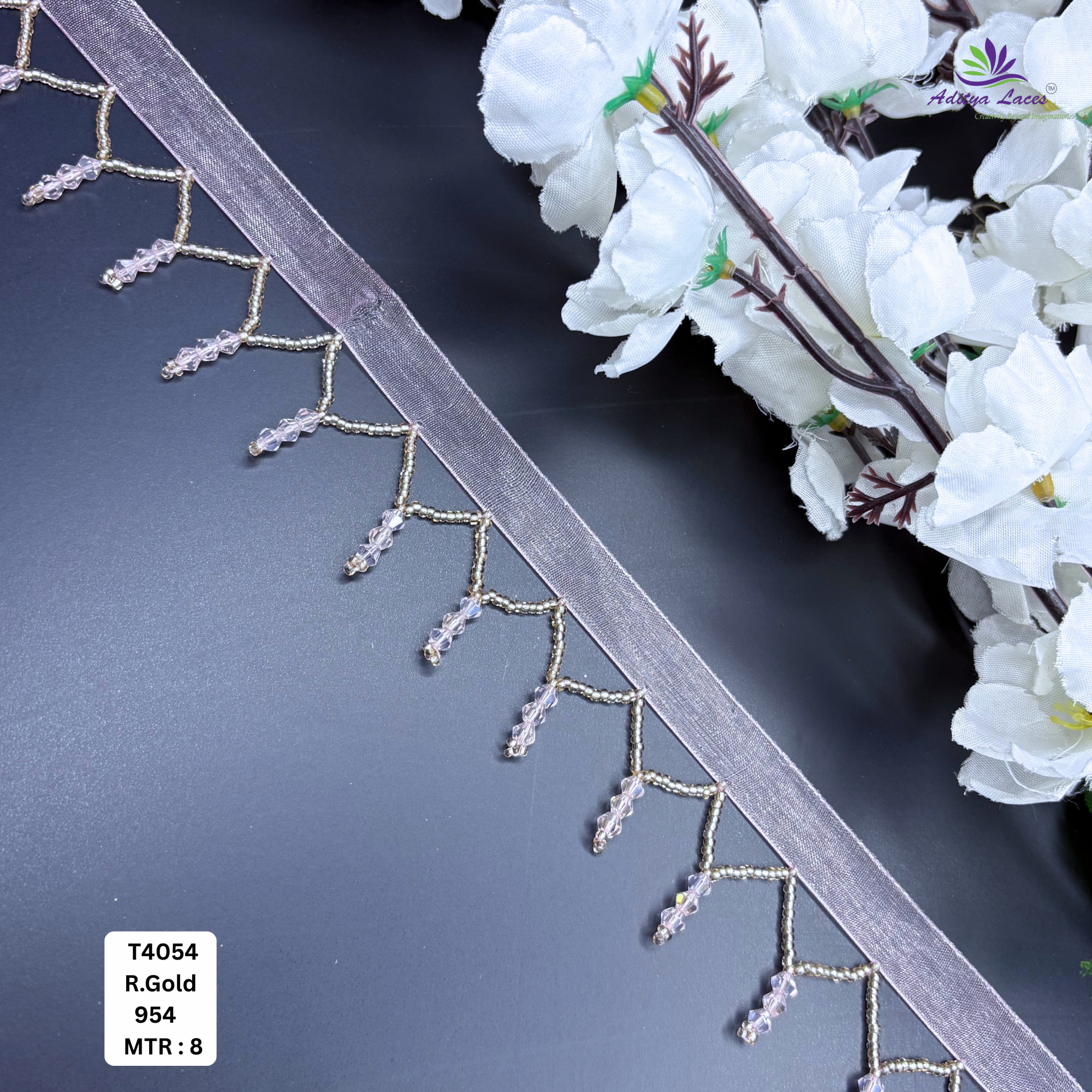 Decorative Gold Pearl Moti Lace Trim