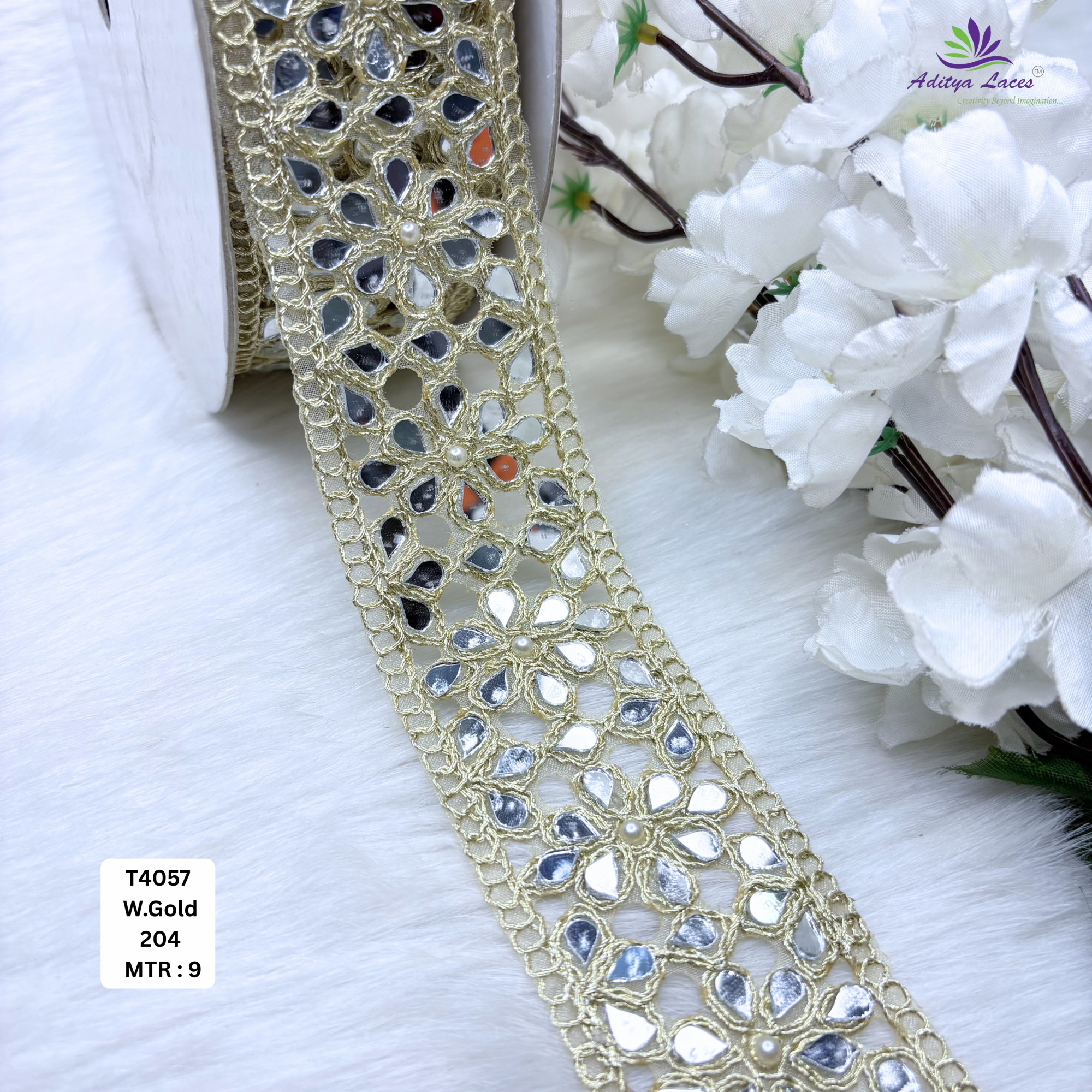 Decorative Silver Embroidery Lace Trim for Saree Garments