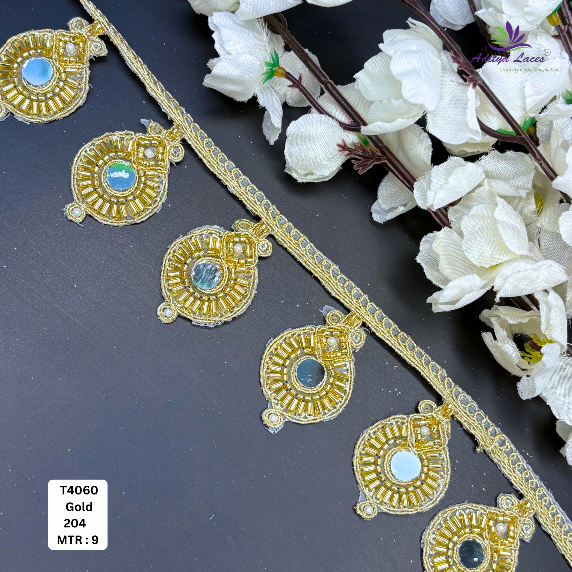 Classic Beads Lace Trim for Garment Decoration