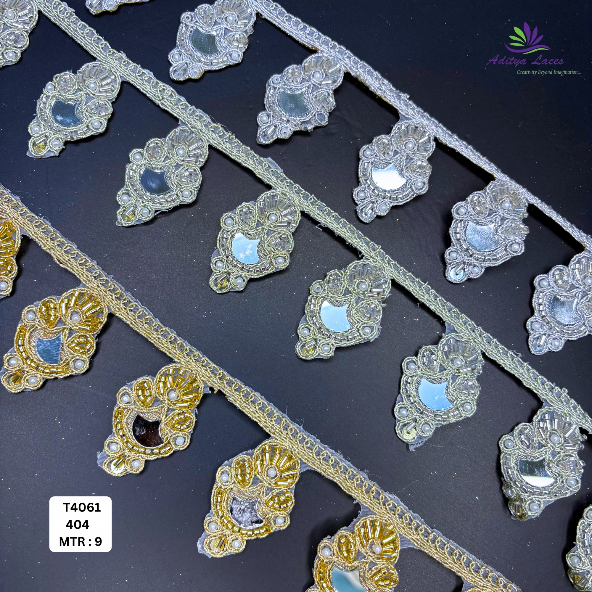 Ethnic Decorative Stone Work Lace for Bridal Wear
