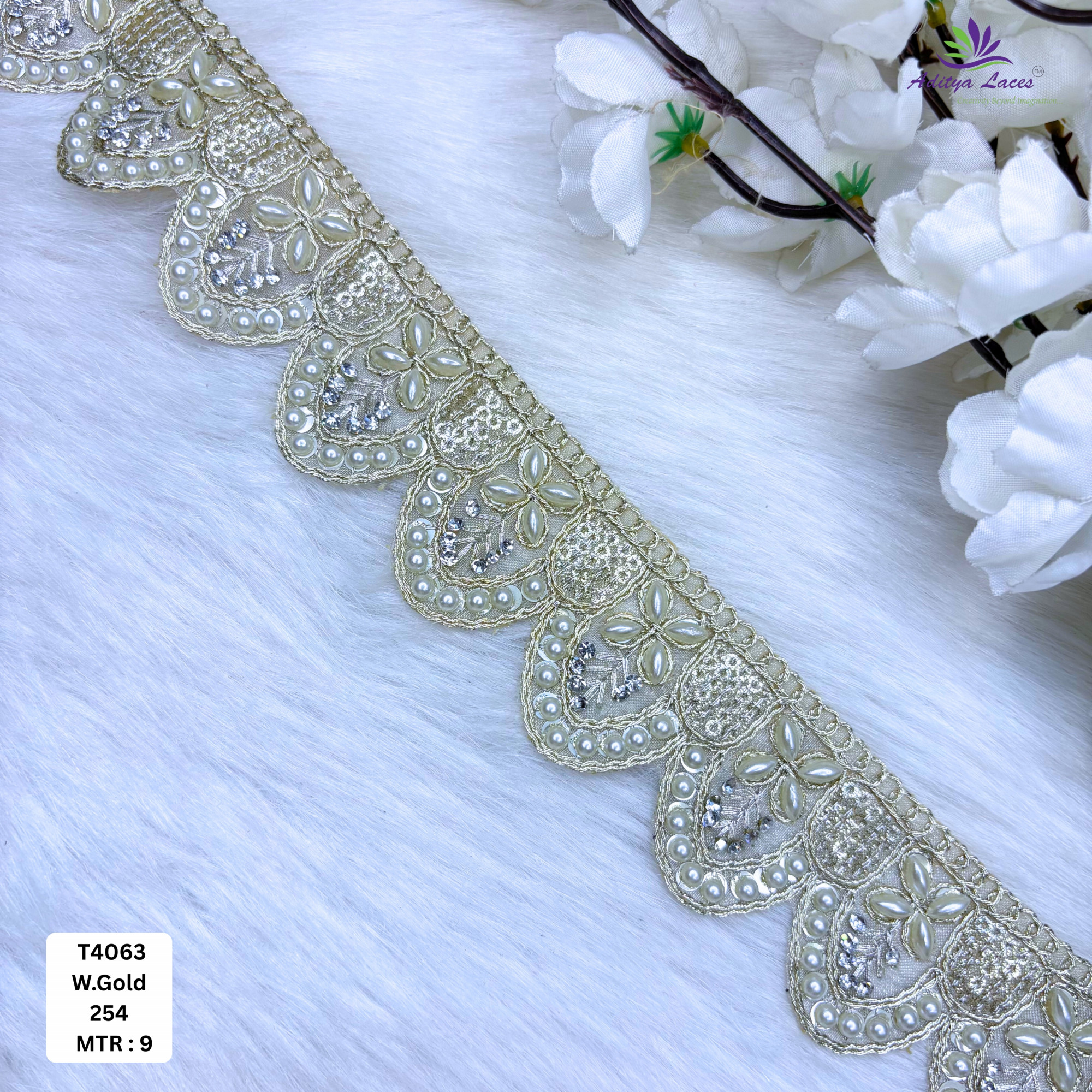 Fancy Silver Embroidery Lace Trim for Saree Garments