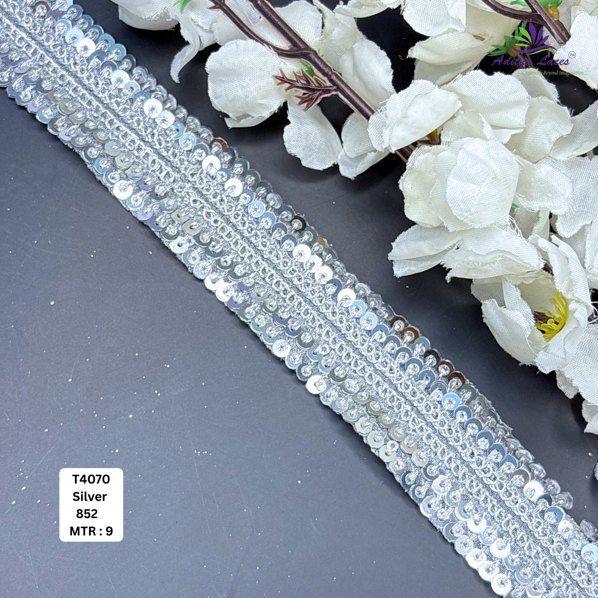 Bridal Silver Embroidery Lace Trim for Saree Garments