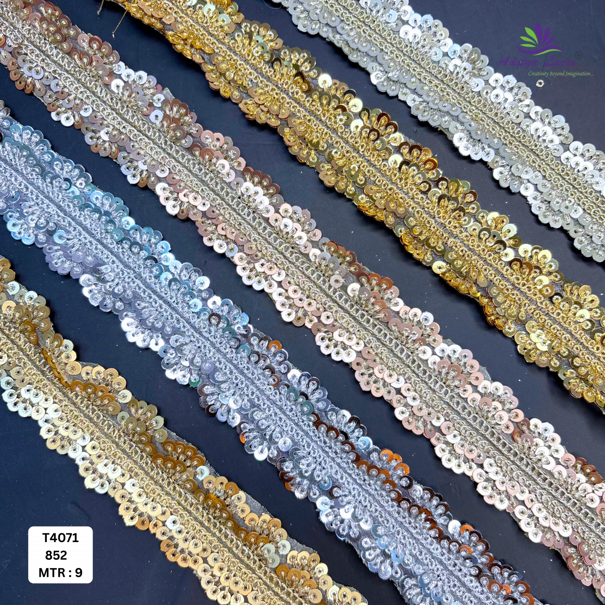 Designer Silver Embroidery Lace Trim for Saree Garments