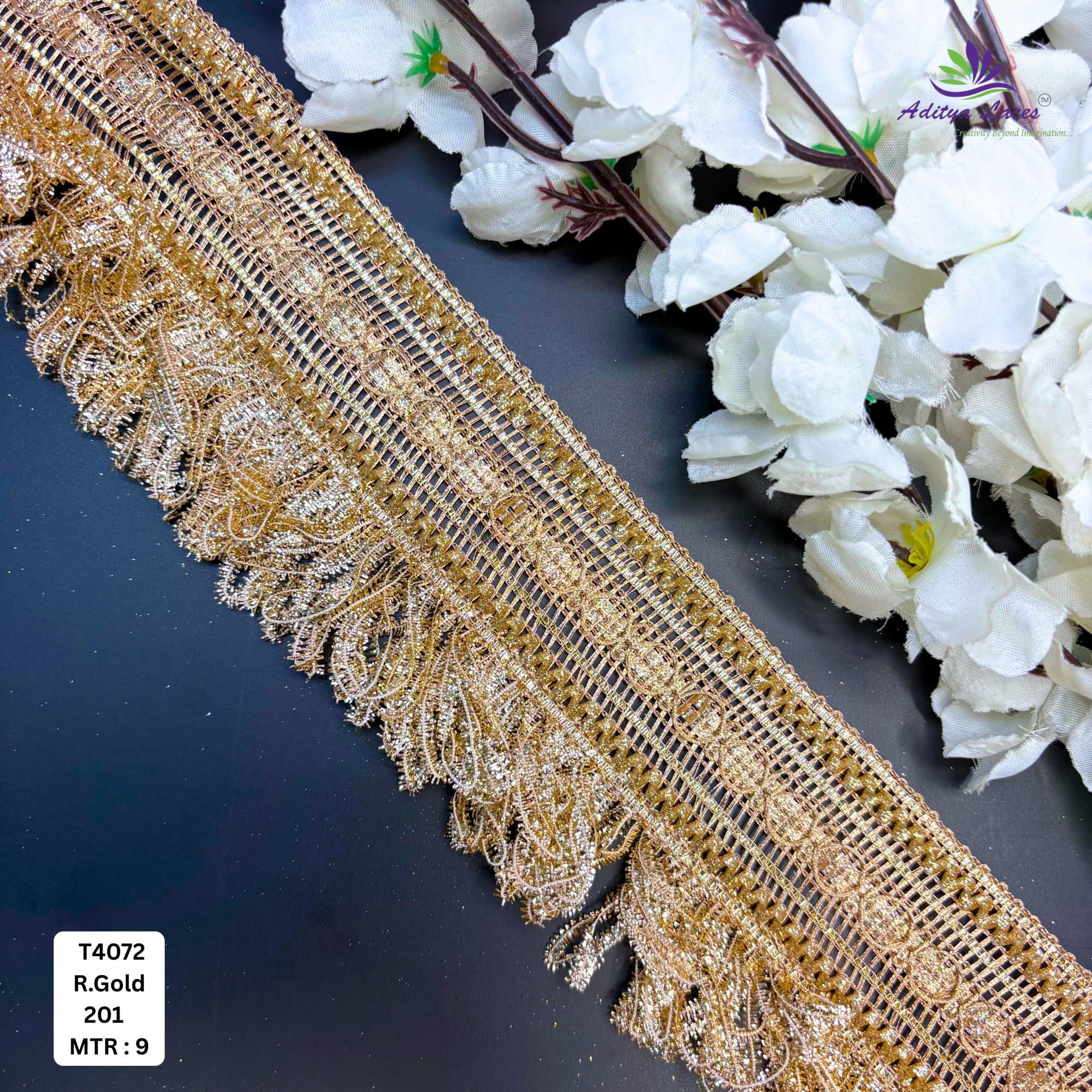 Royal Readymade Lace Border with Zari Work for Saree Bridal Wear