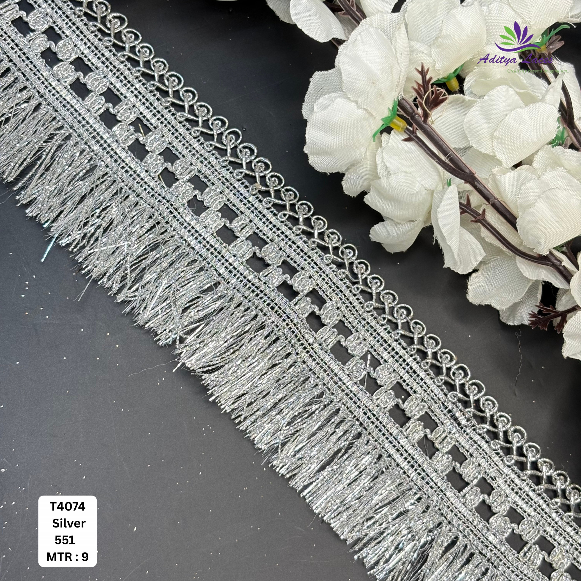 Decorative Readymade Lace Border with Zari Work for Saree Bridal Wear
