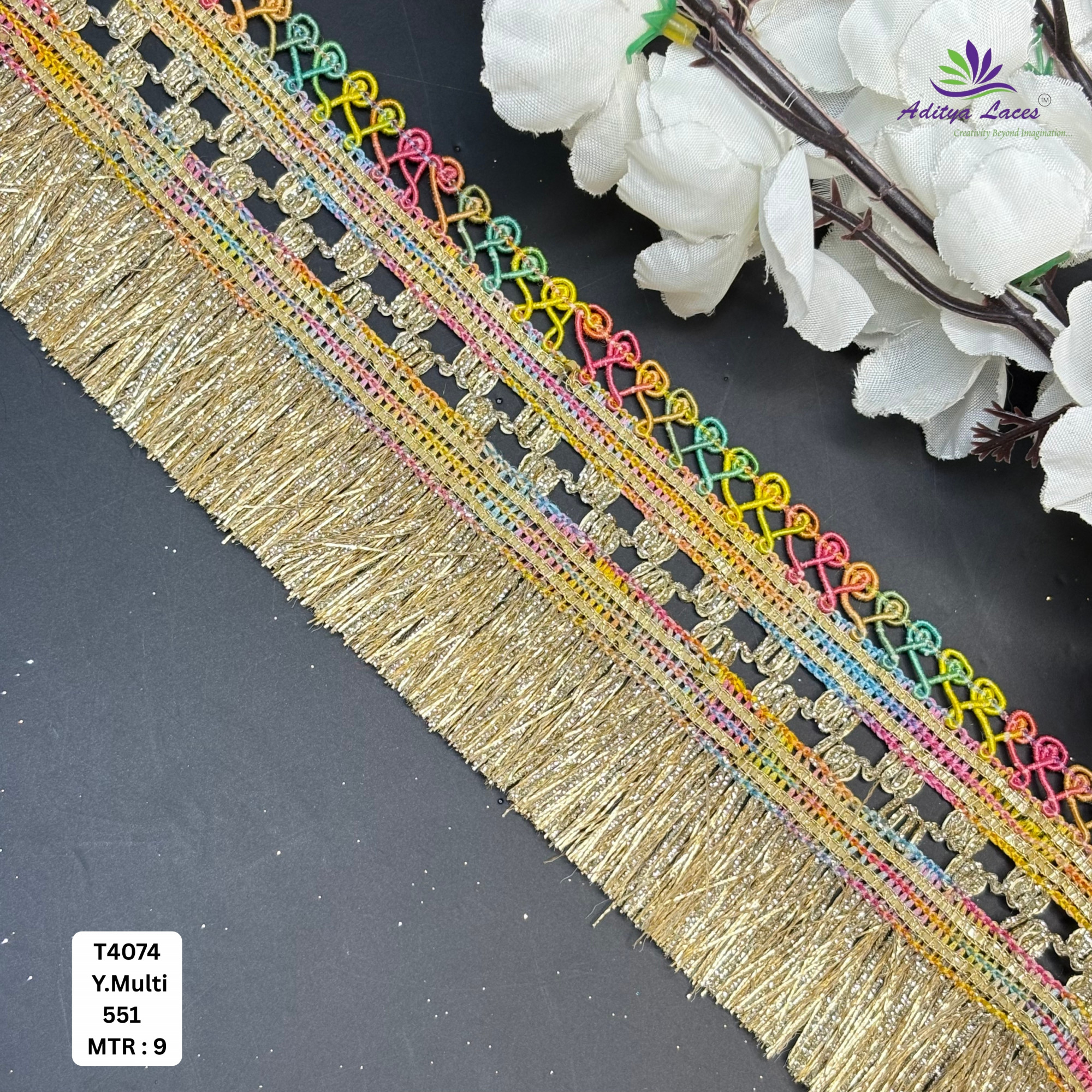 Decorative Readymade Lace Border with Zari Work for Saree Bridal Wear
