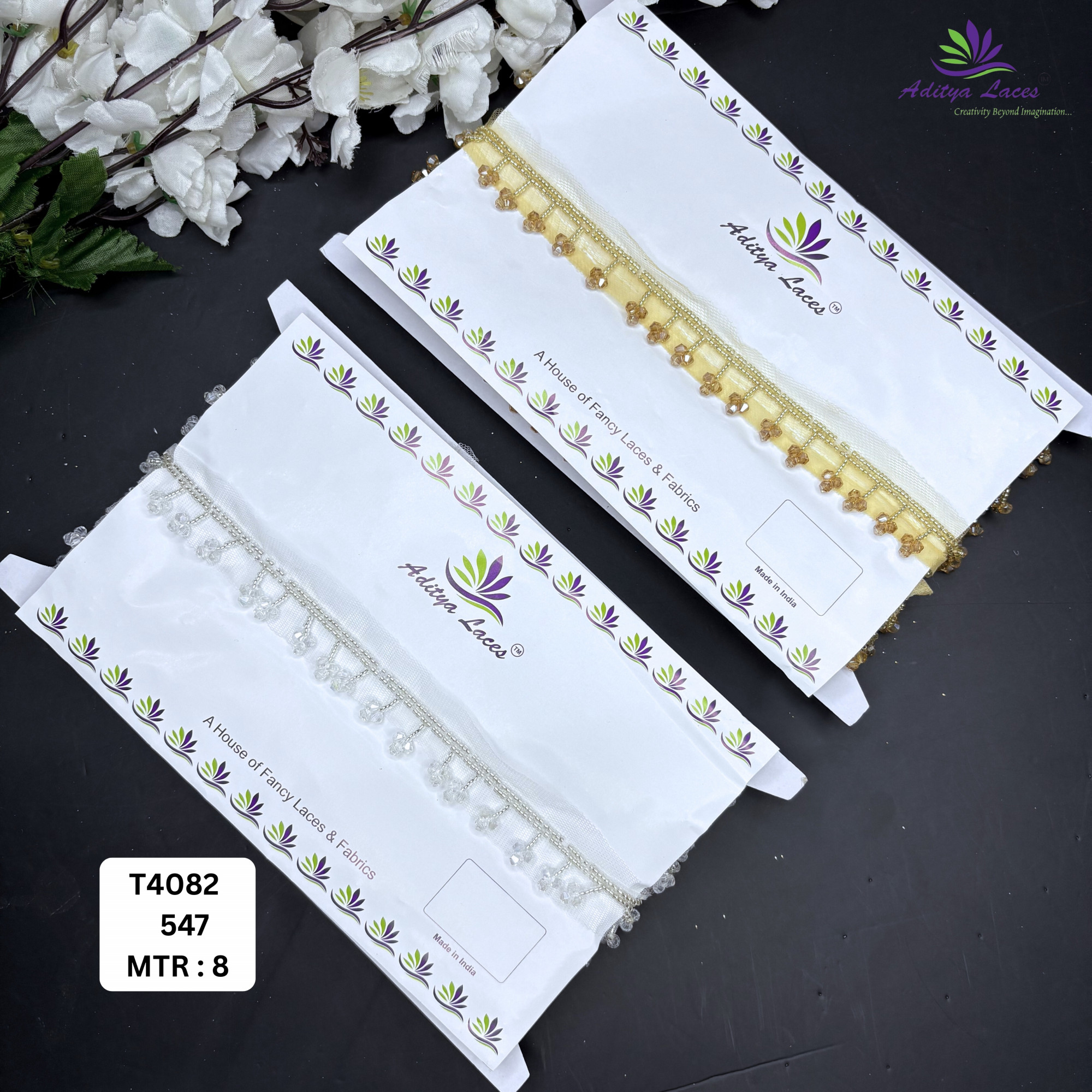 Fancy Gold Pearl Moti Lace Trim
