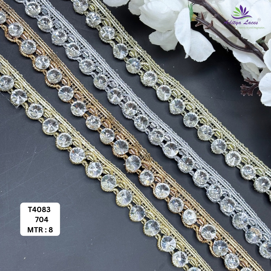 Ethnic Tissue Handwork Lace Border for Saree Bridal Ethnic Wear