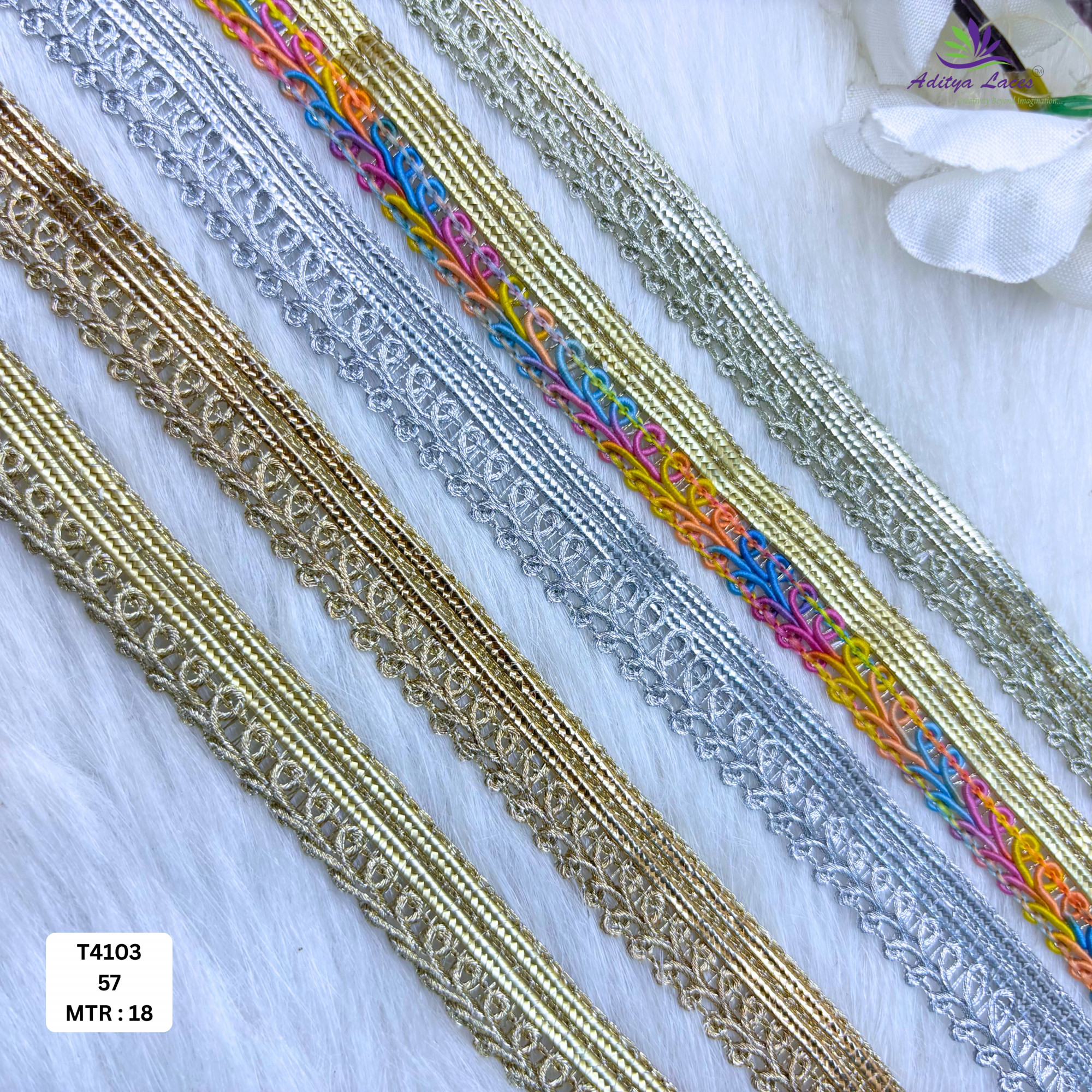 Decorative Readymade Lace Border with Zari Work for Saree Bridal Wear
