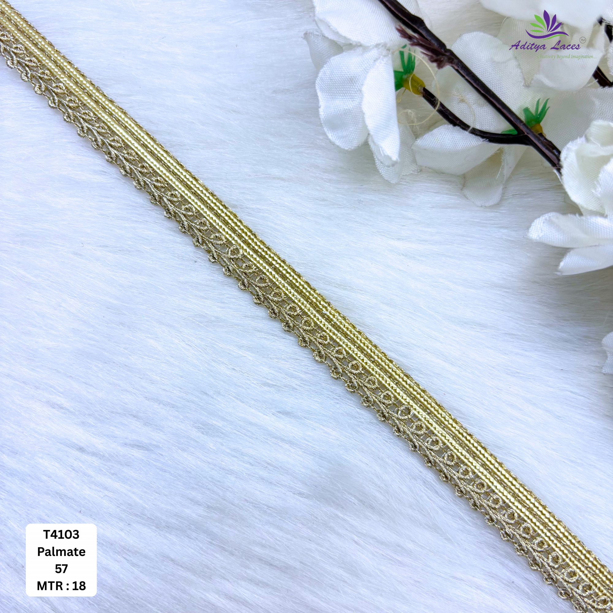 Decorative Readymade Lace Border with Zari Work for Saree Bridal Wear