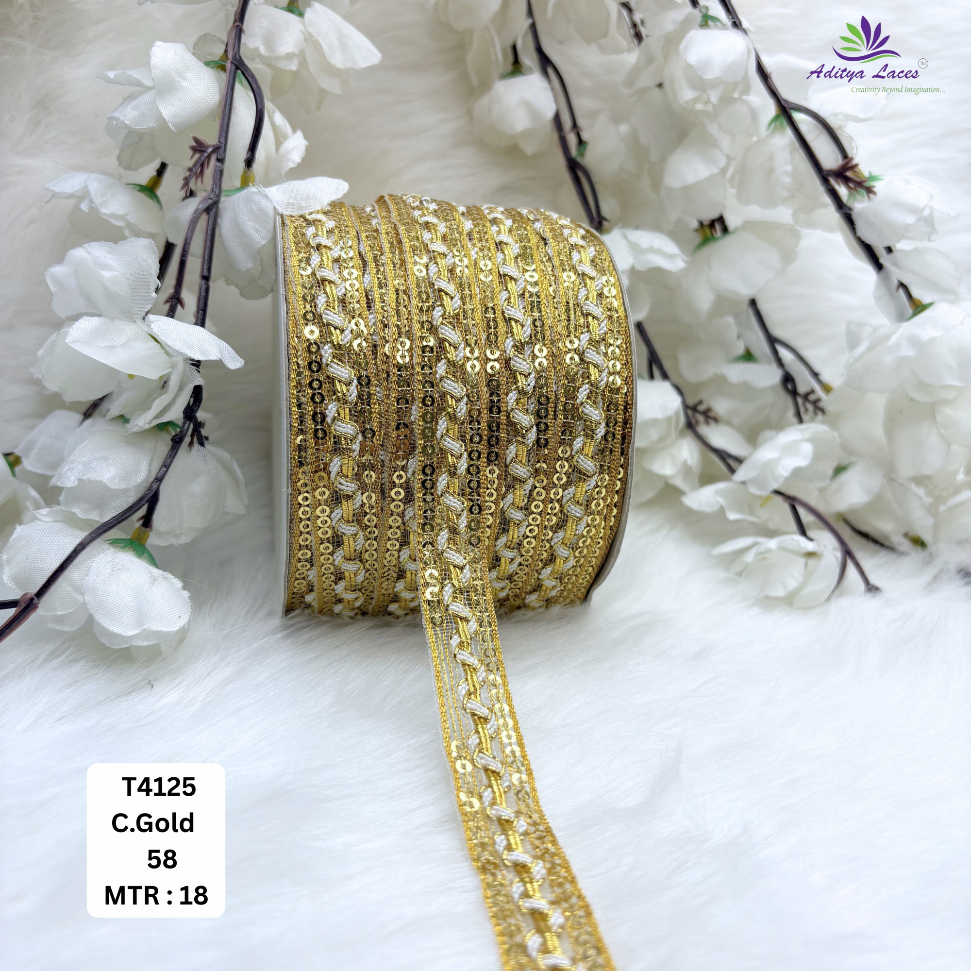 Luxury Readymade Lace Border with Zari Work for Saree Bridal Wear
