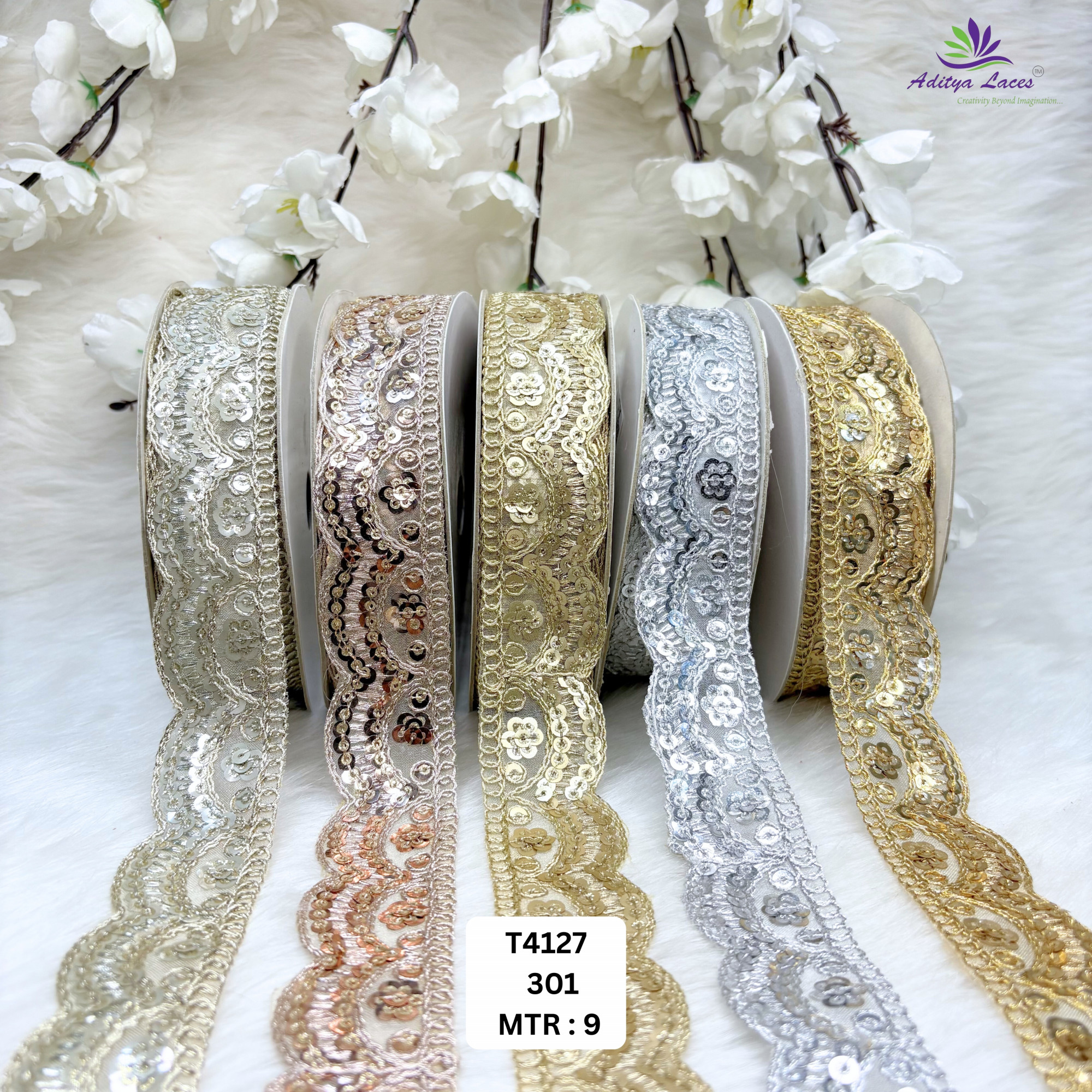 Elegant Silver Embroidery Lace Trim for Saree Garments