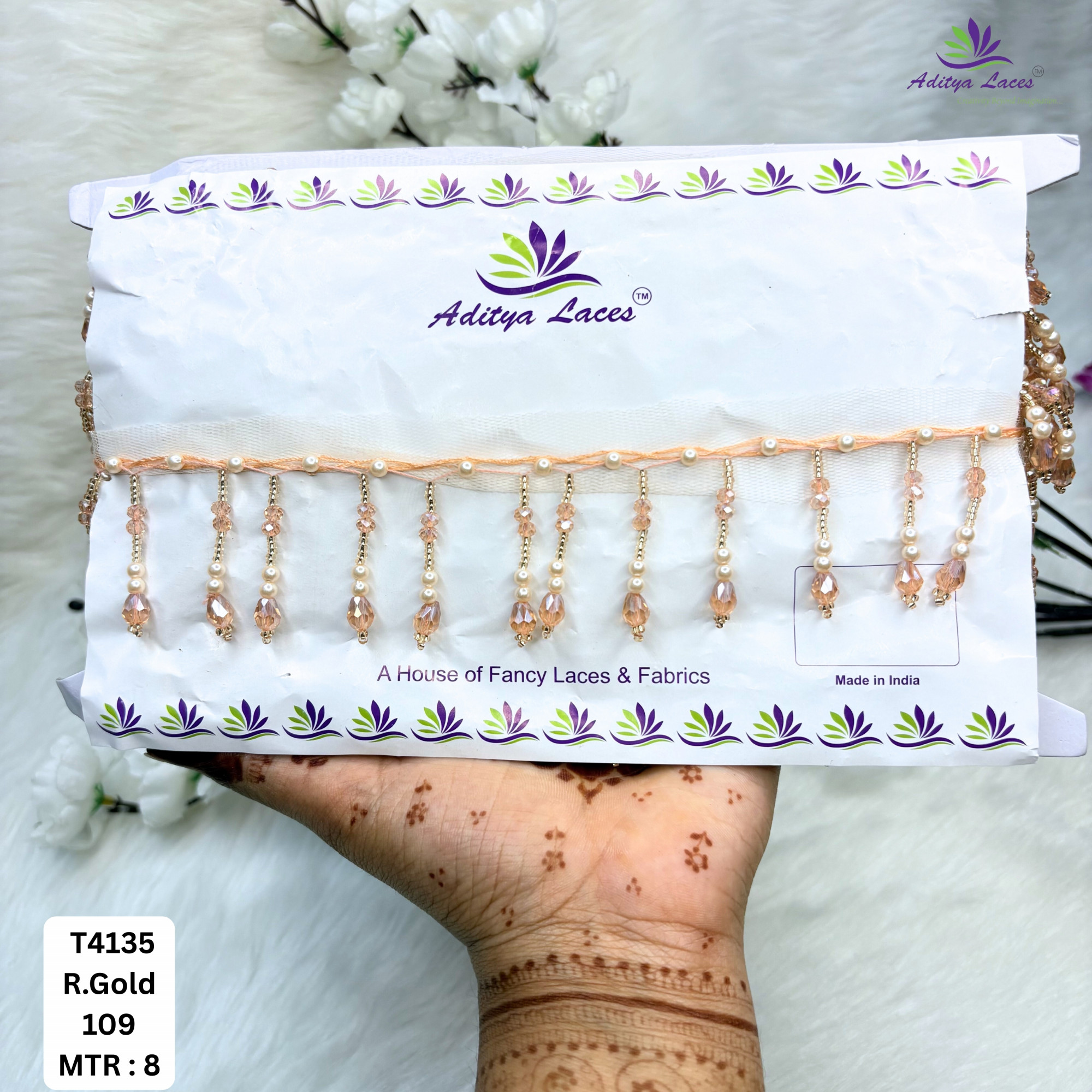 Traditional Gold Pearl Moti Lace Trim