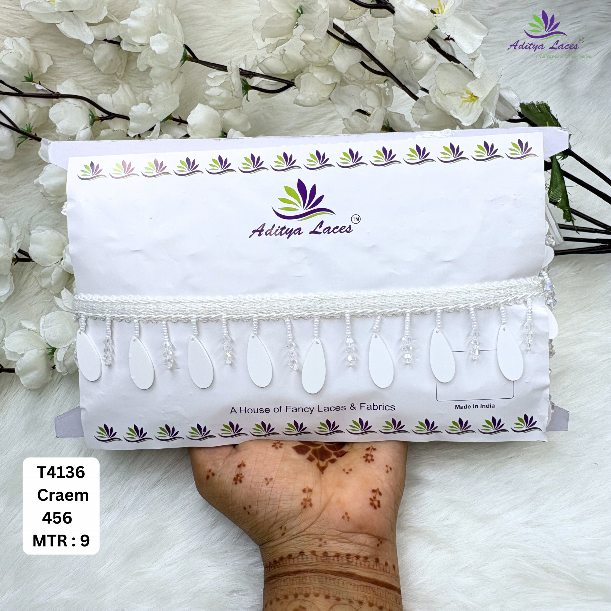 Luxury Gold Pearl Moti Lace Trim