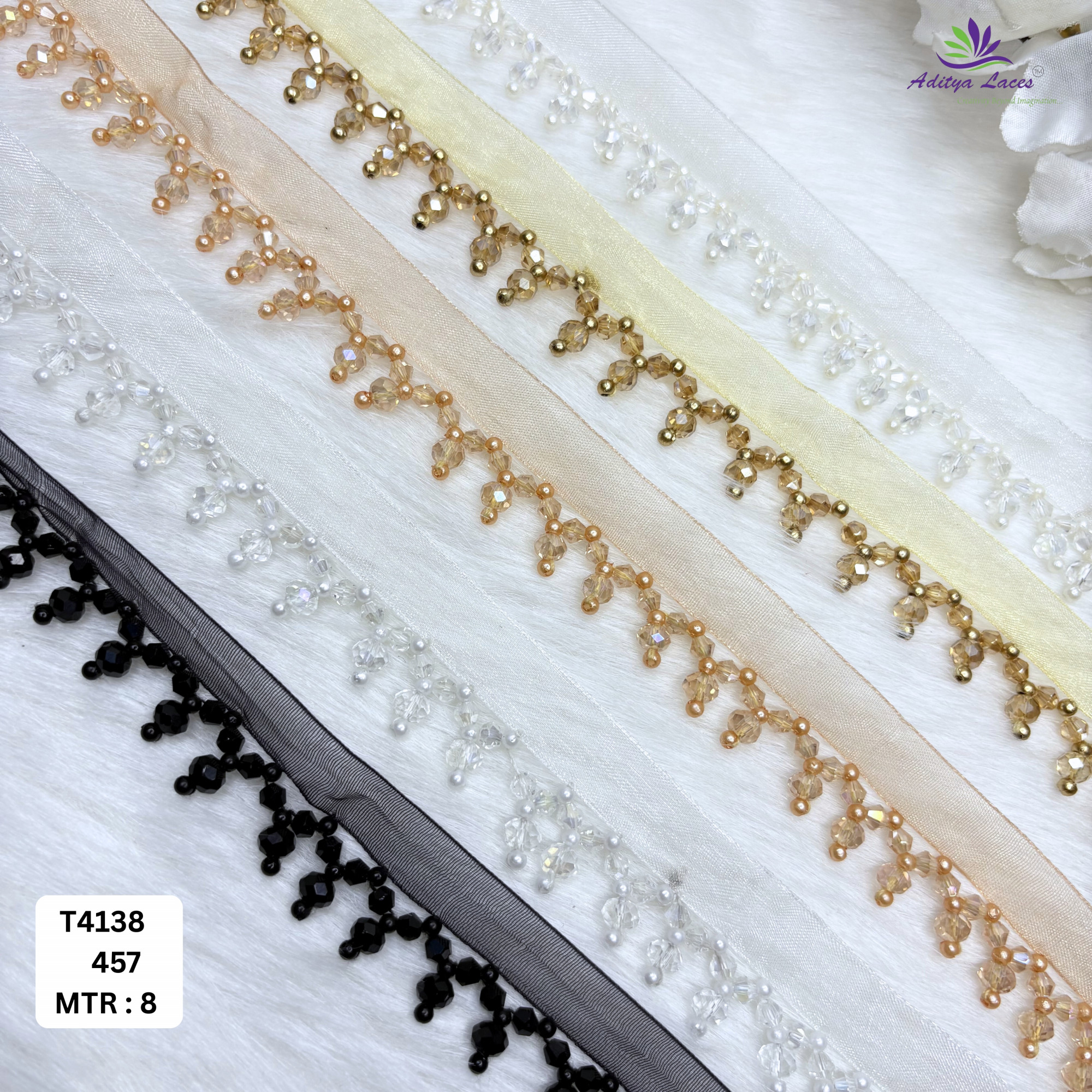 Decorative Gold Pearl Moti Lace Trim