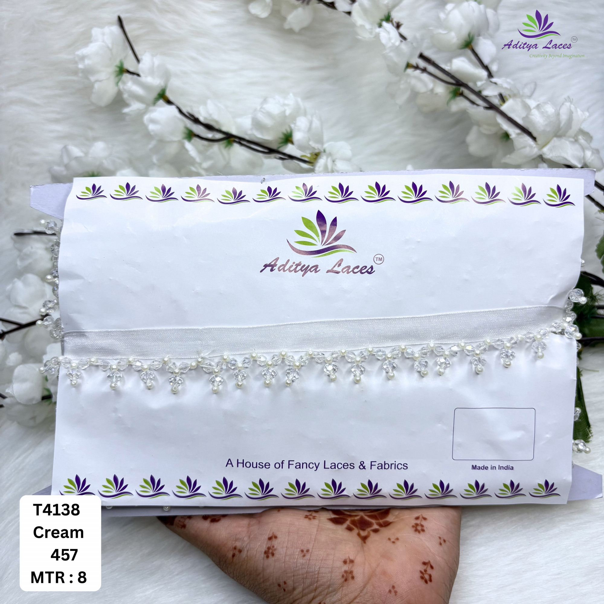 Decorative Gold Pearl Moti Lace Trim