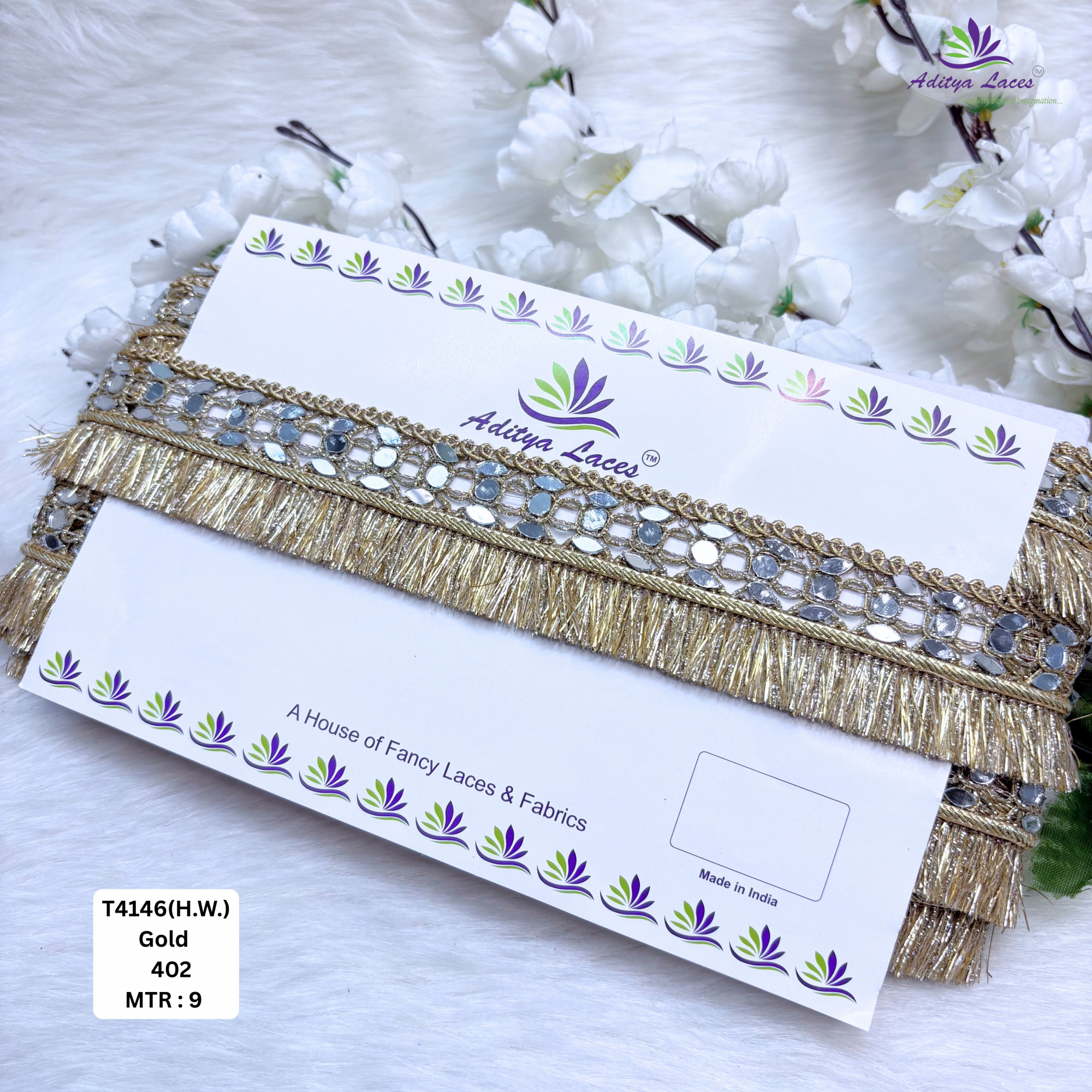 Fancy Readymade Lace Border with Zari Work for Saree Bridal Wear