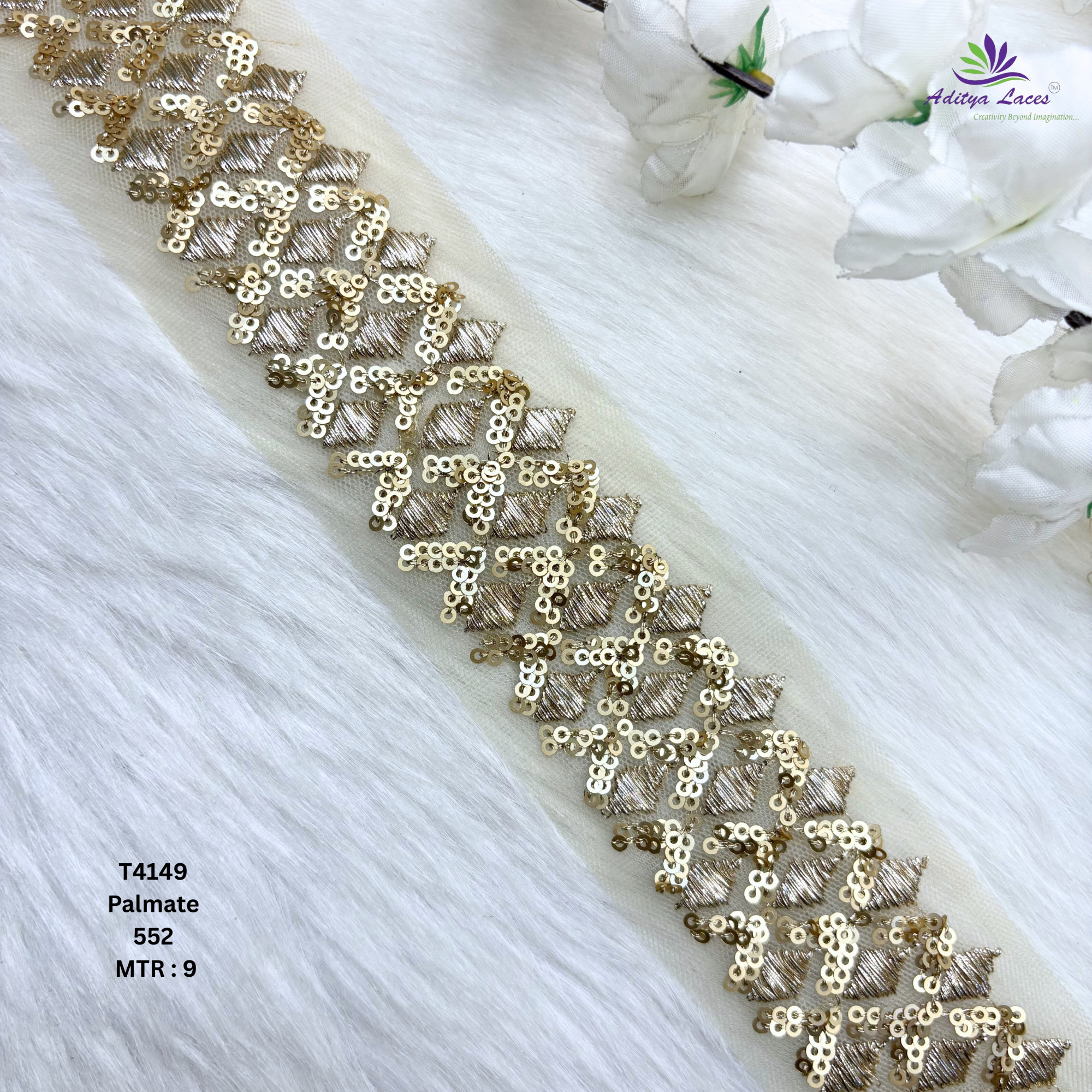 Pearl Silver Embroidery Lace Trim for Saree Garments
