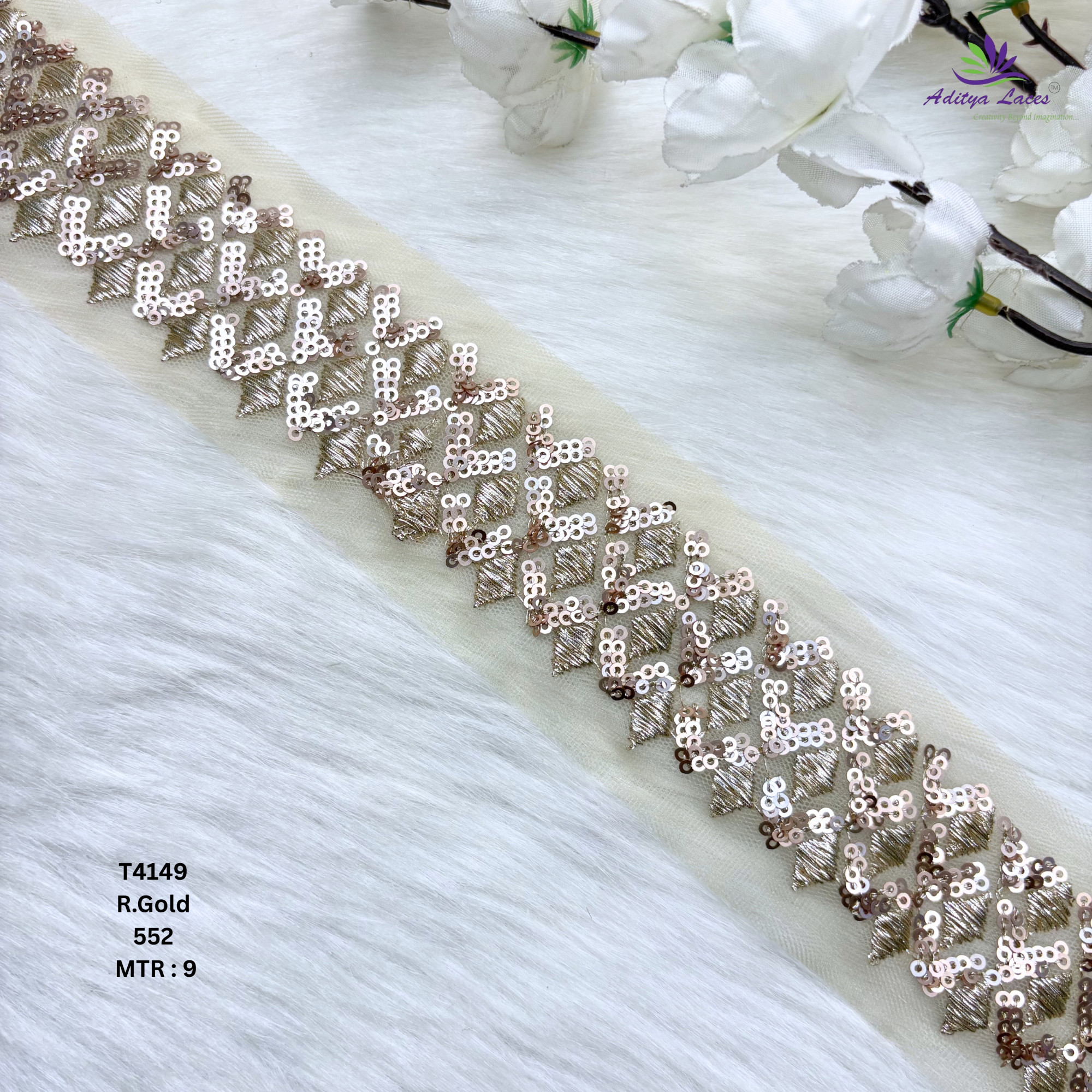 Pearl Silver Embroidery Lace Trim for Saree Garments