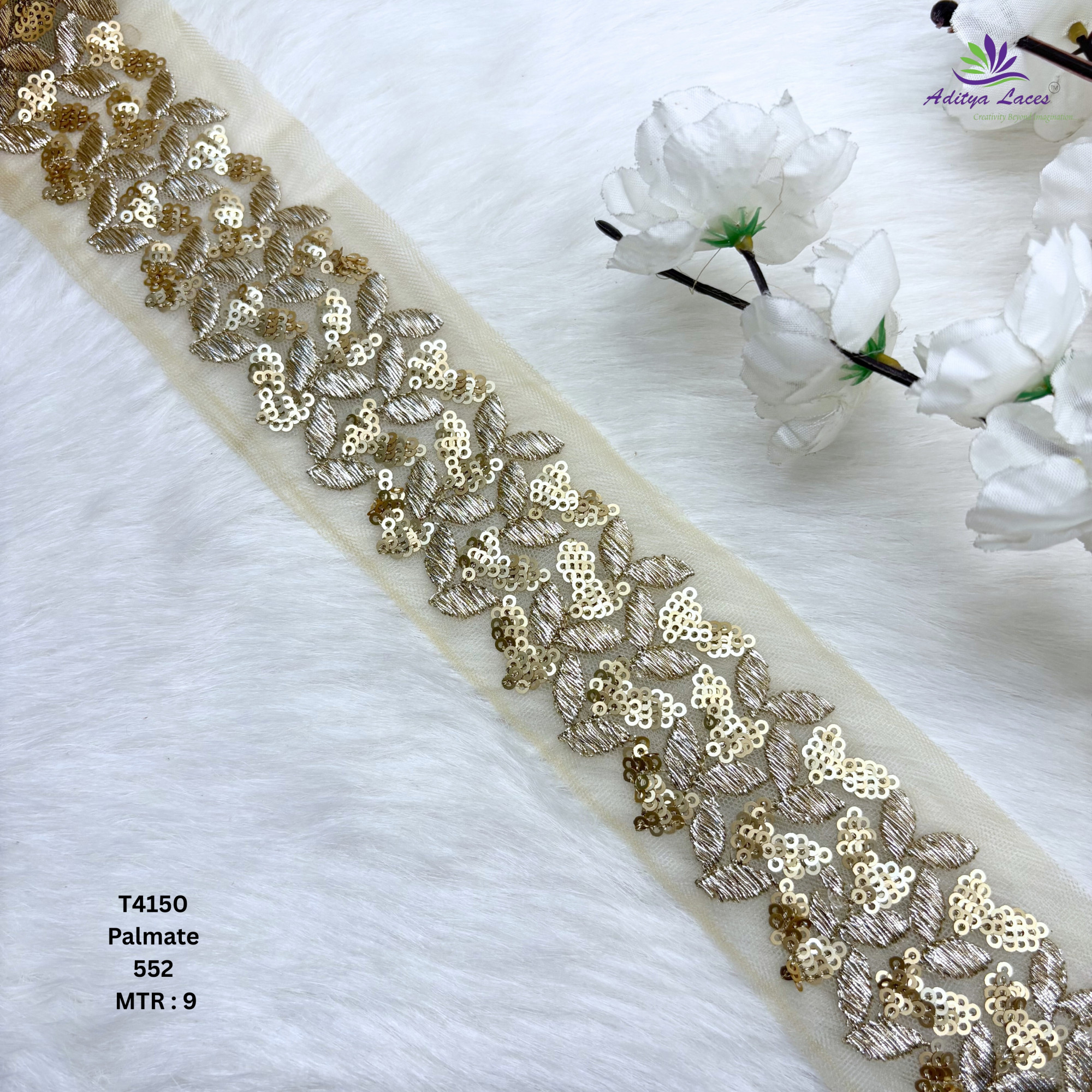 Decorative Silver Embroidery Lace Trim for Saree Garments